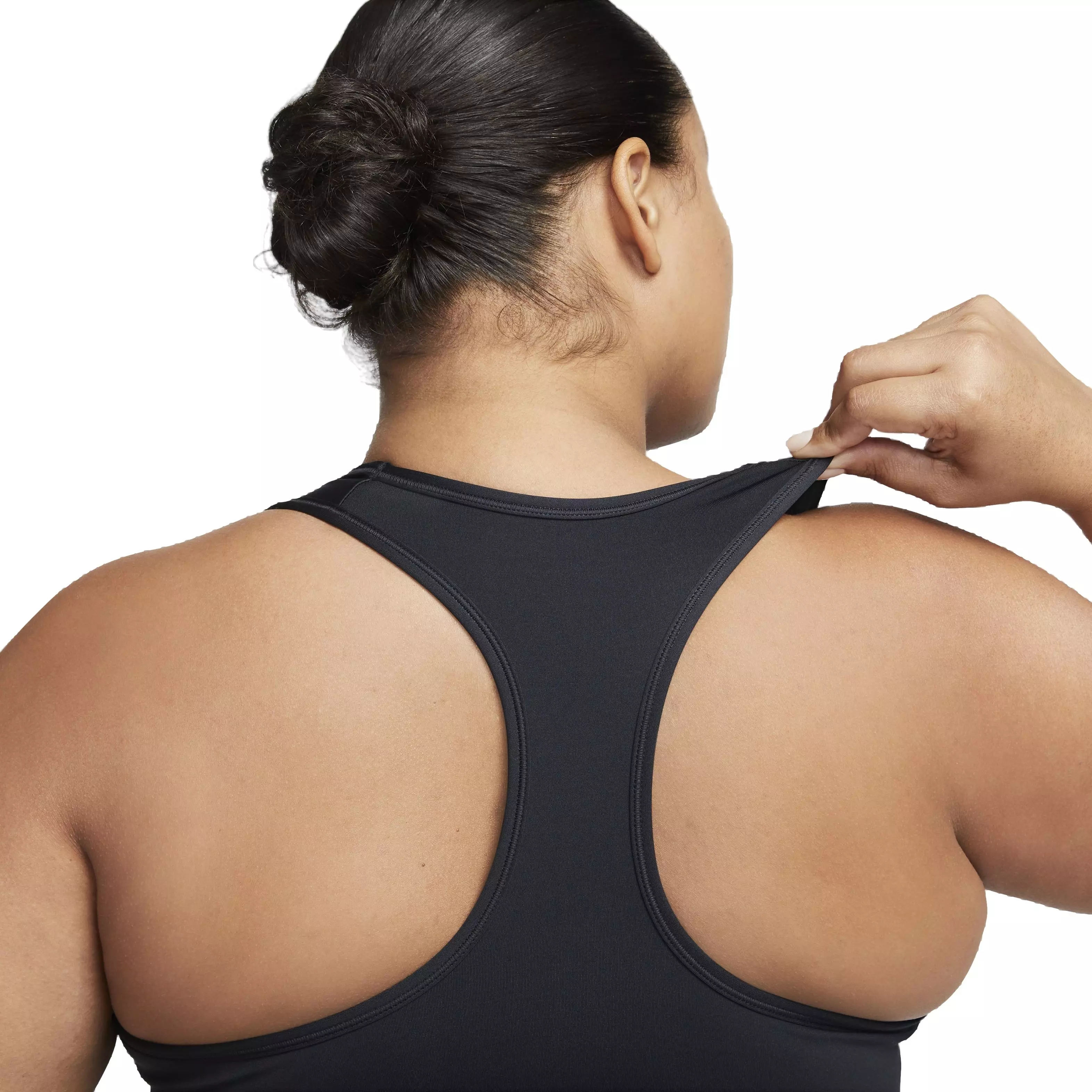 Nike Women's Swoosh Padded Medium Support Sports Bra - BLACK