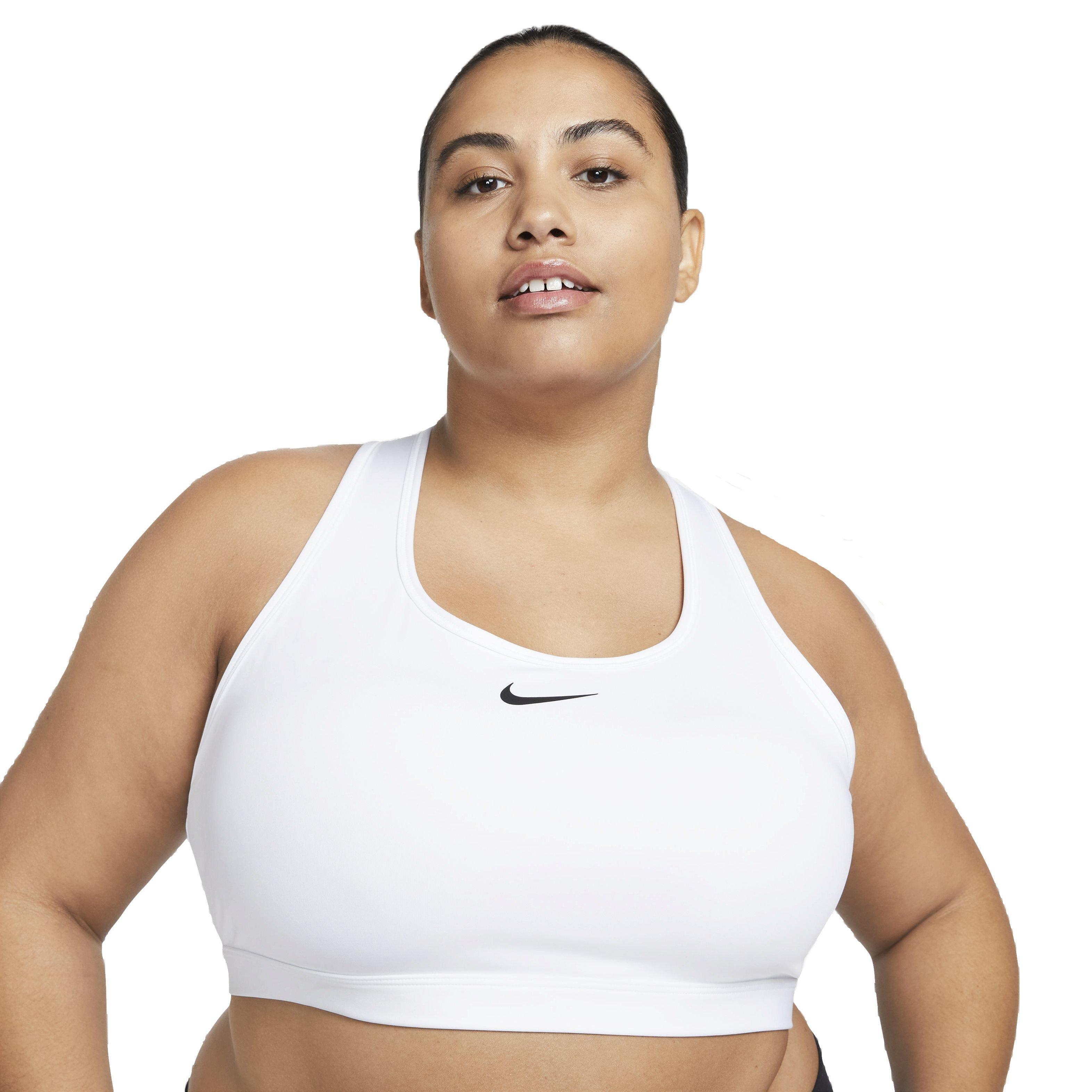 Nike Women's Swoosh Padded Medium Support Sports Bra - WHITE Thumbnail View 1