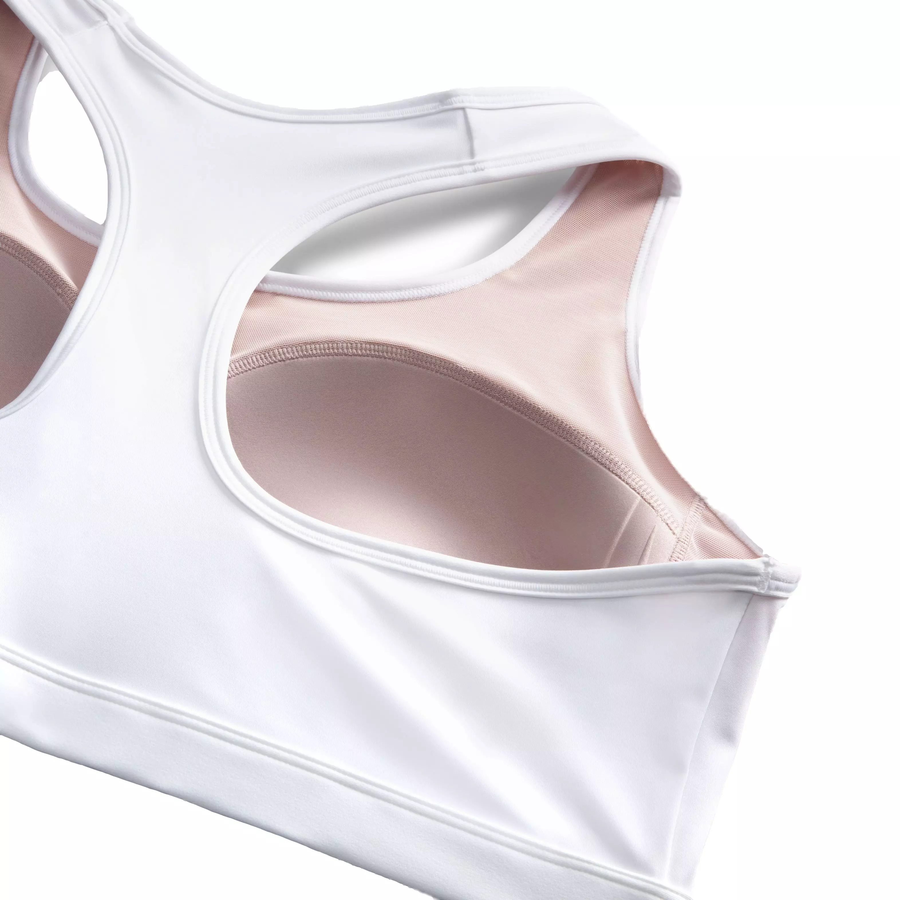 Nike Women's Swoosh Padded Medium Support Sports Bra - WHITE