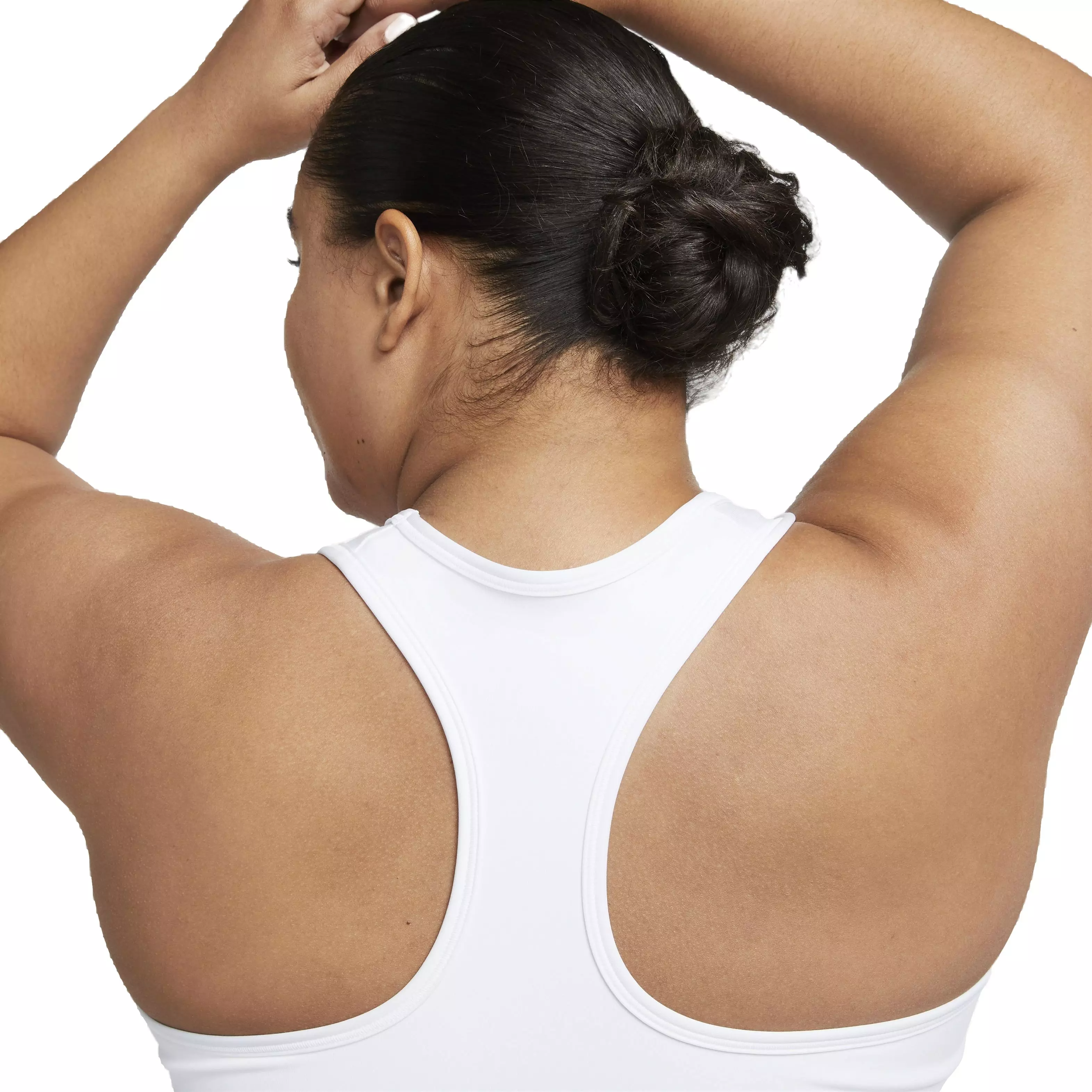 Nike Women's Swoosh Padded Medium Support Sports Bra - WHITE