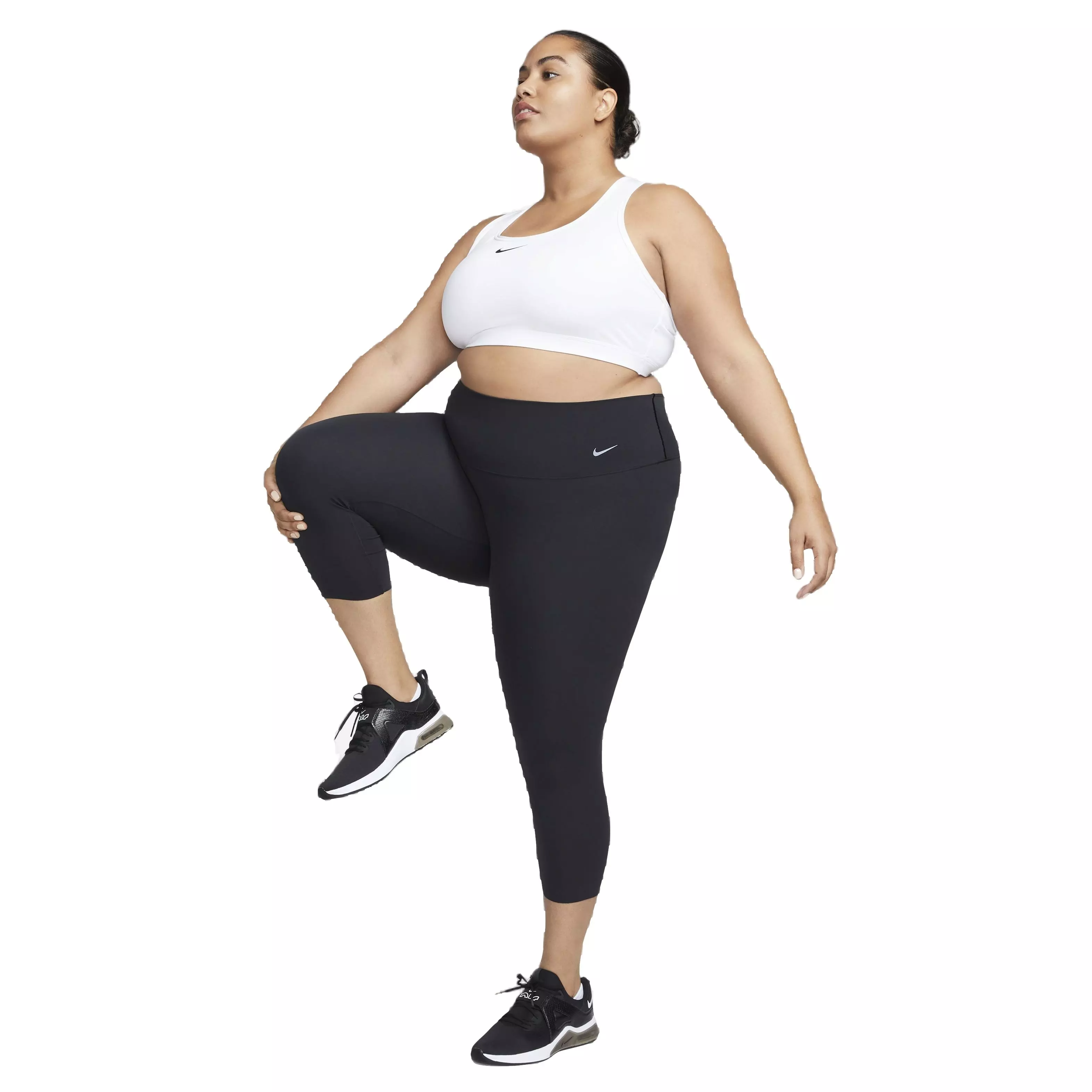 Nike Women's Swoosh Padded Medium Support Sports Bra - WHITE