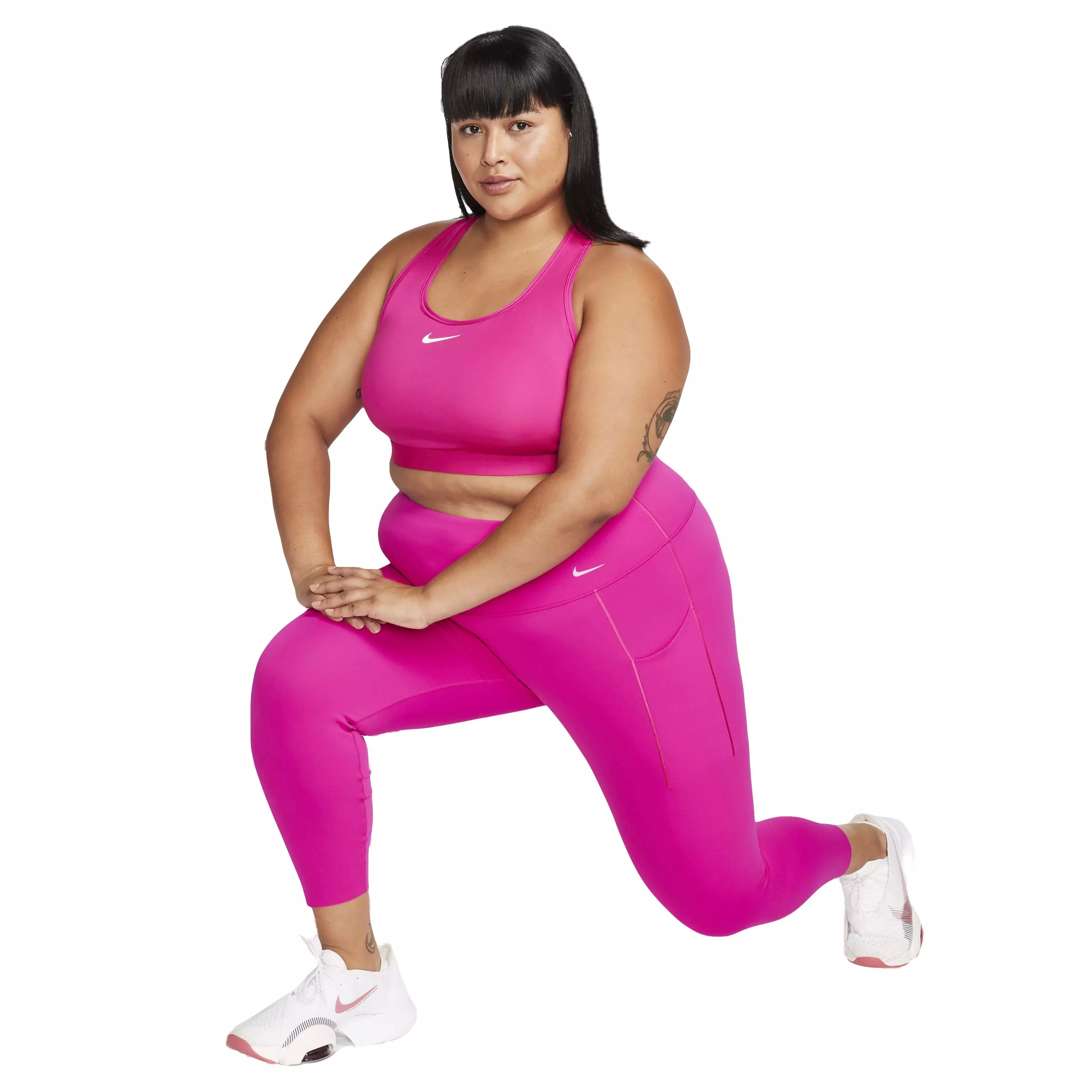 Nike Women's Swoosh Padded Medium Support Sports Bra - PINK