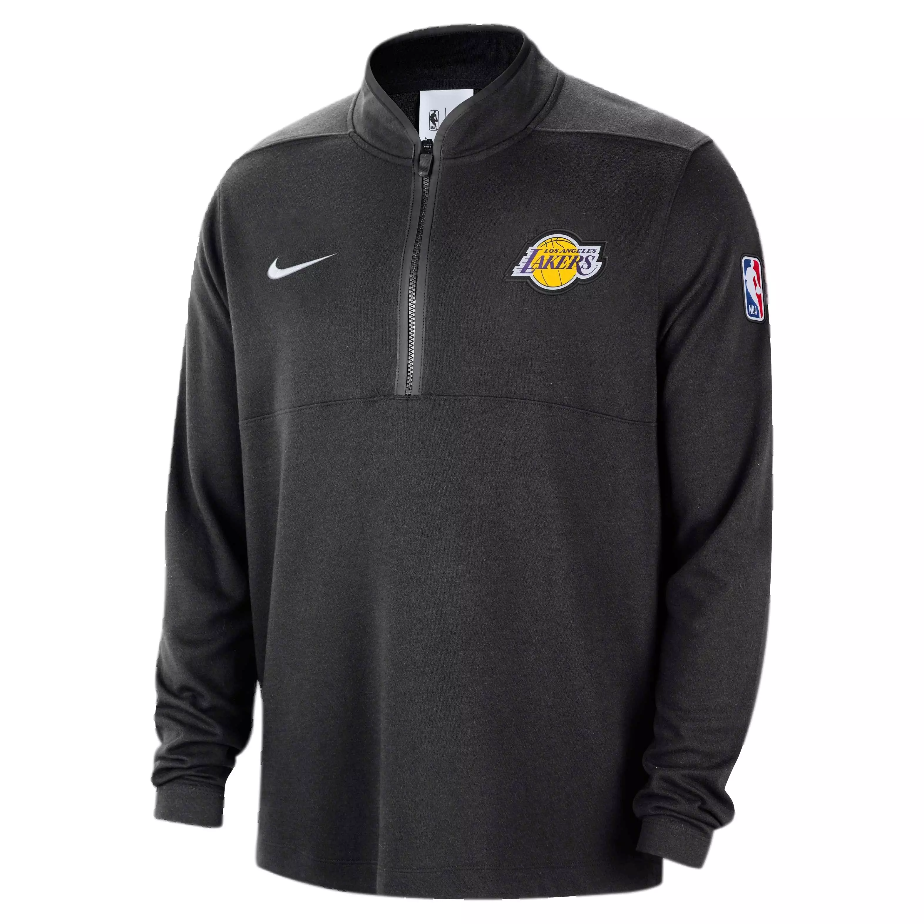 Nike Men's NBA Los Angeles Lakers Dri-FIT 1/2-Zip Long Sleeve Top -Black - BLACK