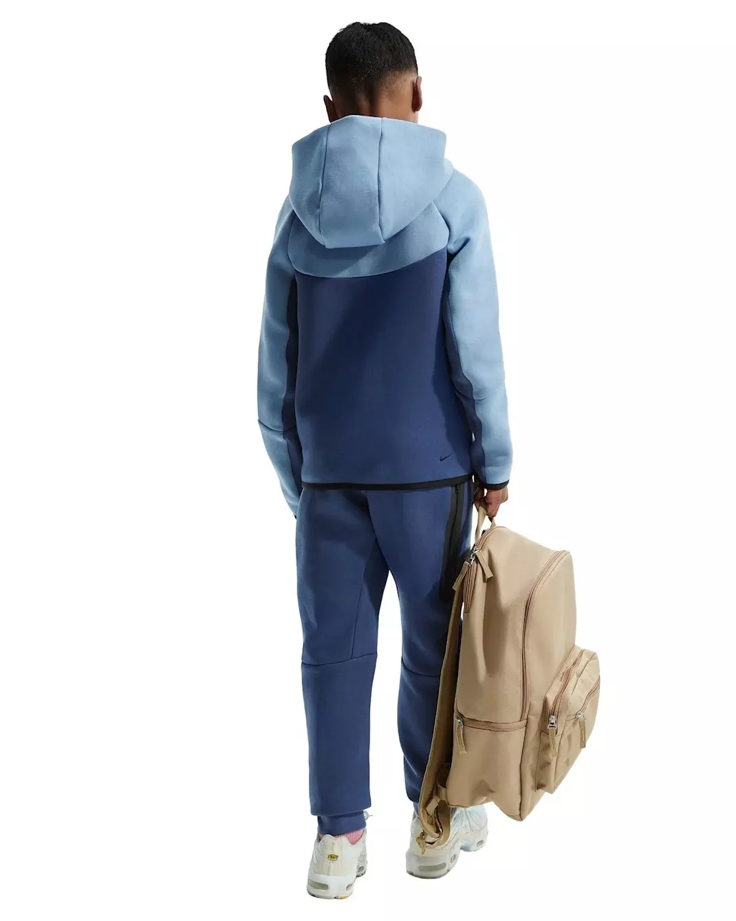 Nike Big Kids' Sportswear Tech Fleece Full-Zip Hooded Jacket - Blue/Navy - BLUE/NAVY