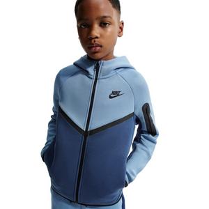 Nike Big Kids' Sportswear Tech Fleece Full-Zip Hooded Jacket - Blue/Navy