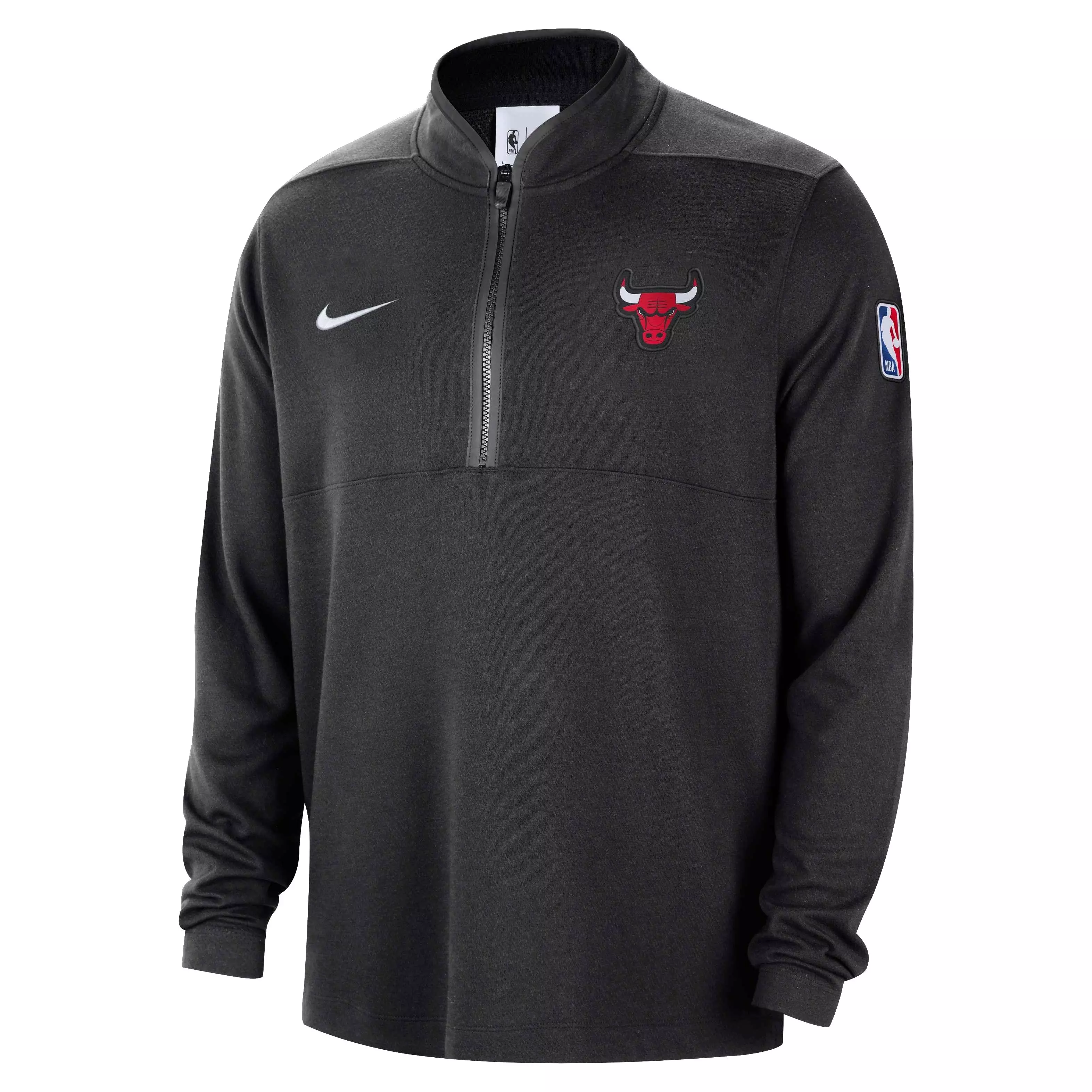 Nike Men's NBA Chicago Bulls Dri-FIT 1/2-Zip Long Sleeve Top -Black - BLACK