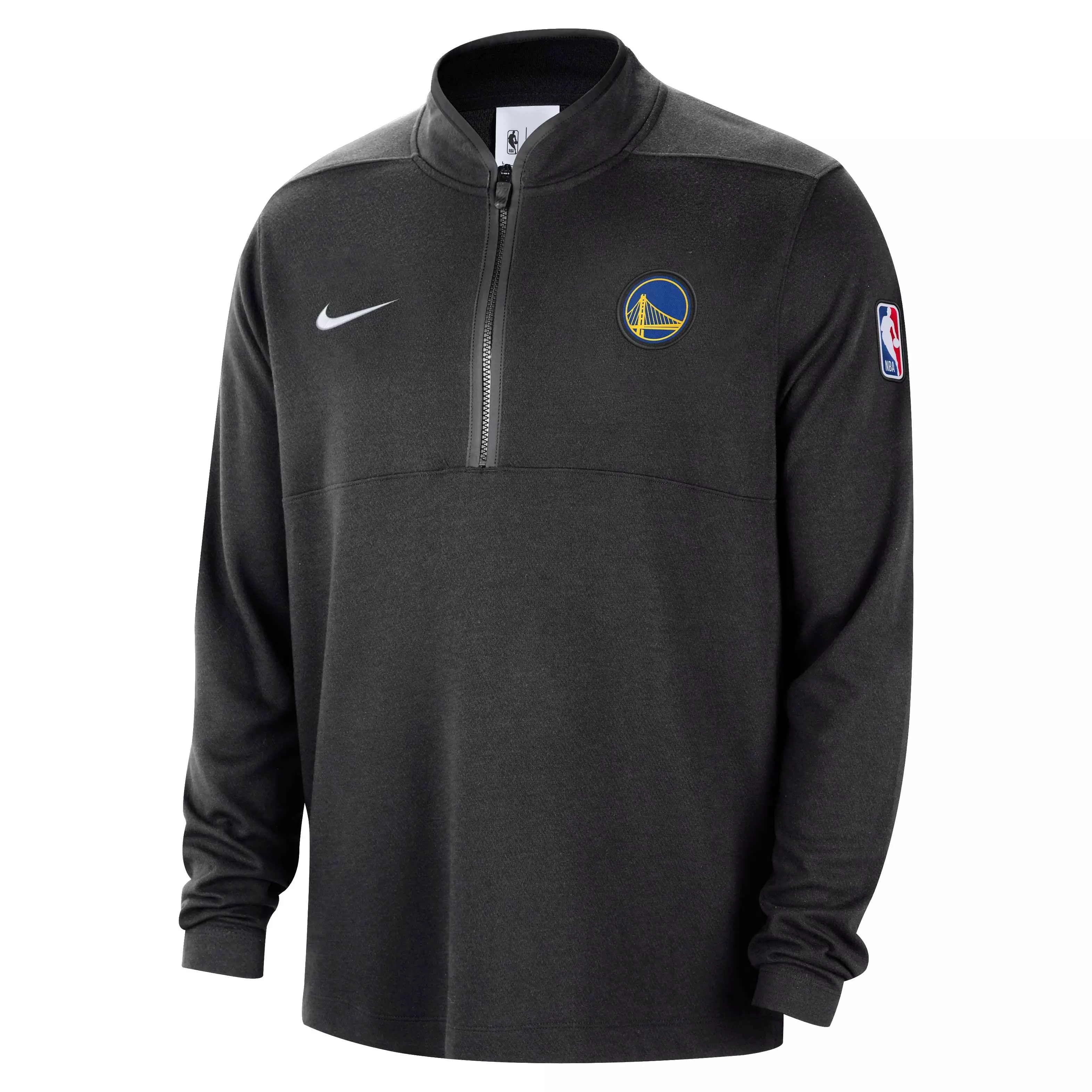 Nike Men's NBA Golden State Warriors Dri-FIT 1/2-Zip Long Sleeve Top -Black - BLACK