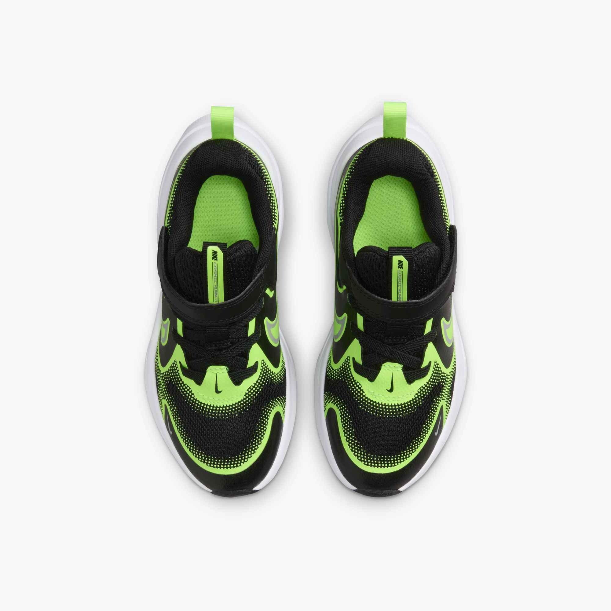 Nike Cosmic Runner "Black/Volt/Wolf Grey" Preschool Boys' Running Shoe - BLACK/VOLT/GREY Thumbnail View 3