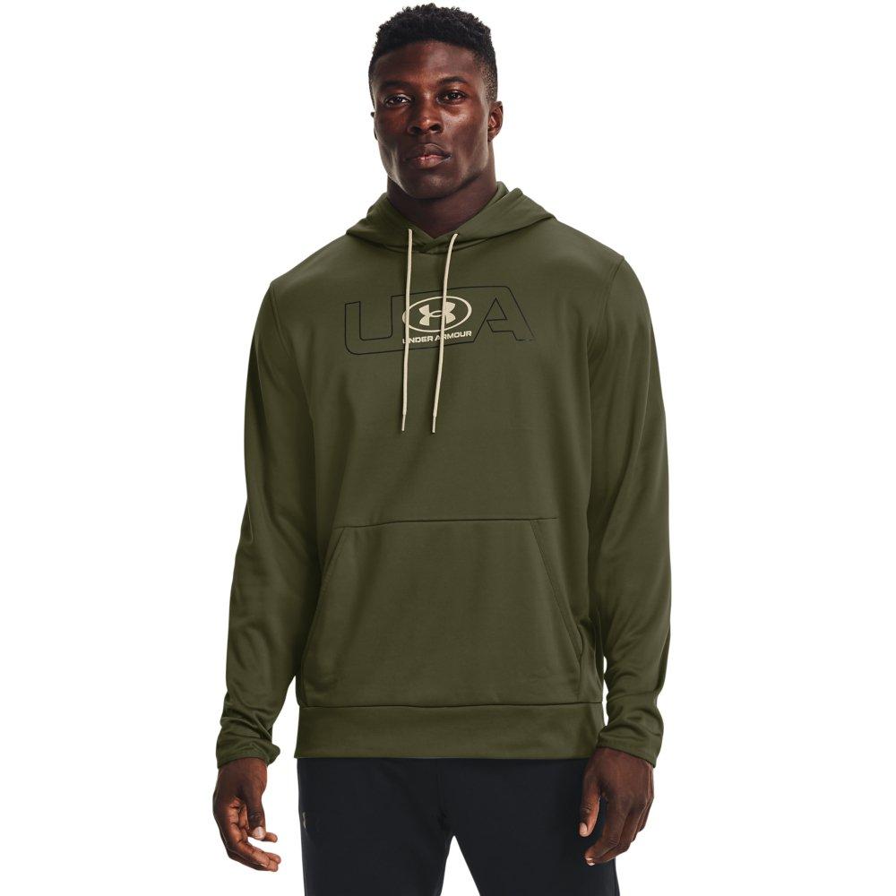 Under Armour Men's Green/Brown Armour Fleece® Logo Wordmark Hoodie -  Hibbett