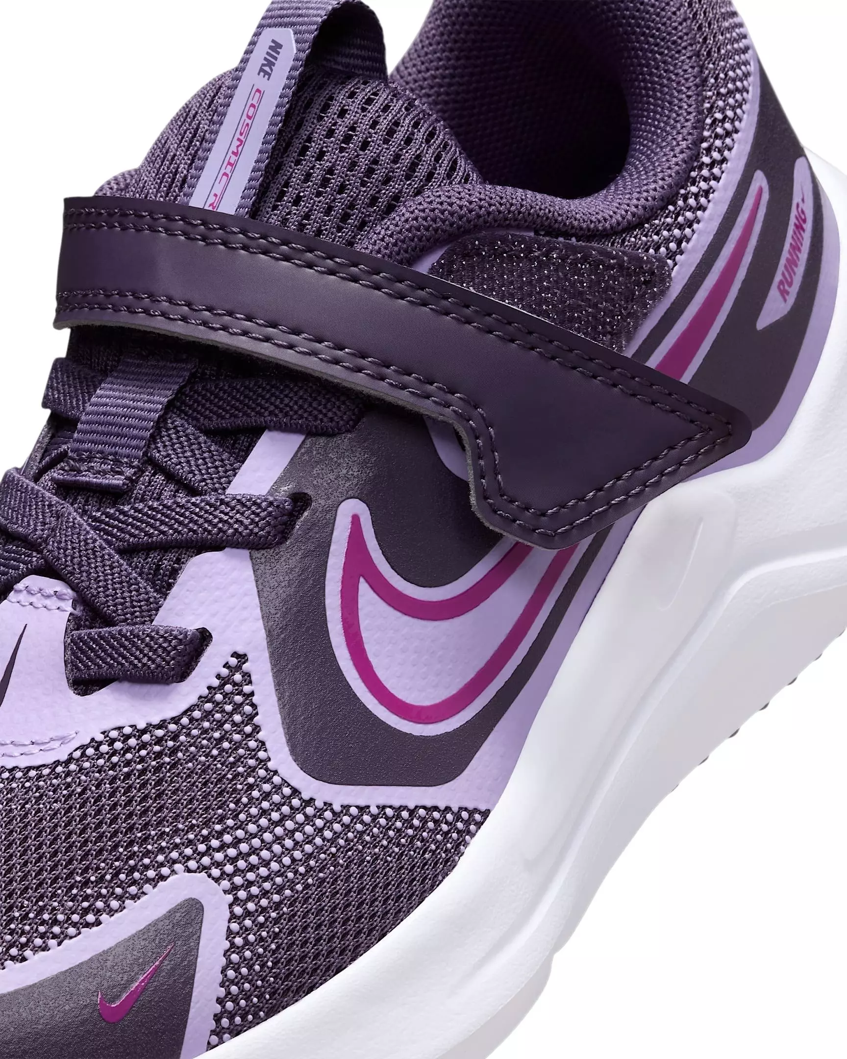 Nike Cosmic Runner "Dark Raisin/Hydrangeas/White/Hot Fuchsia" Preschool Boys' Running Shoe - PURPLE