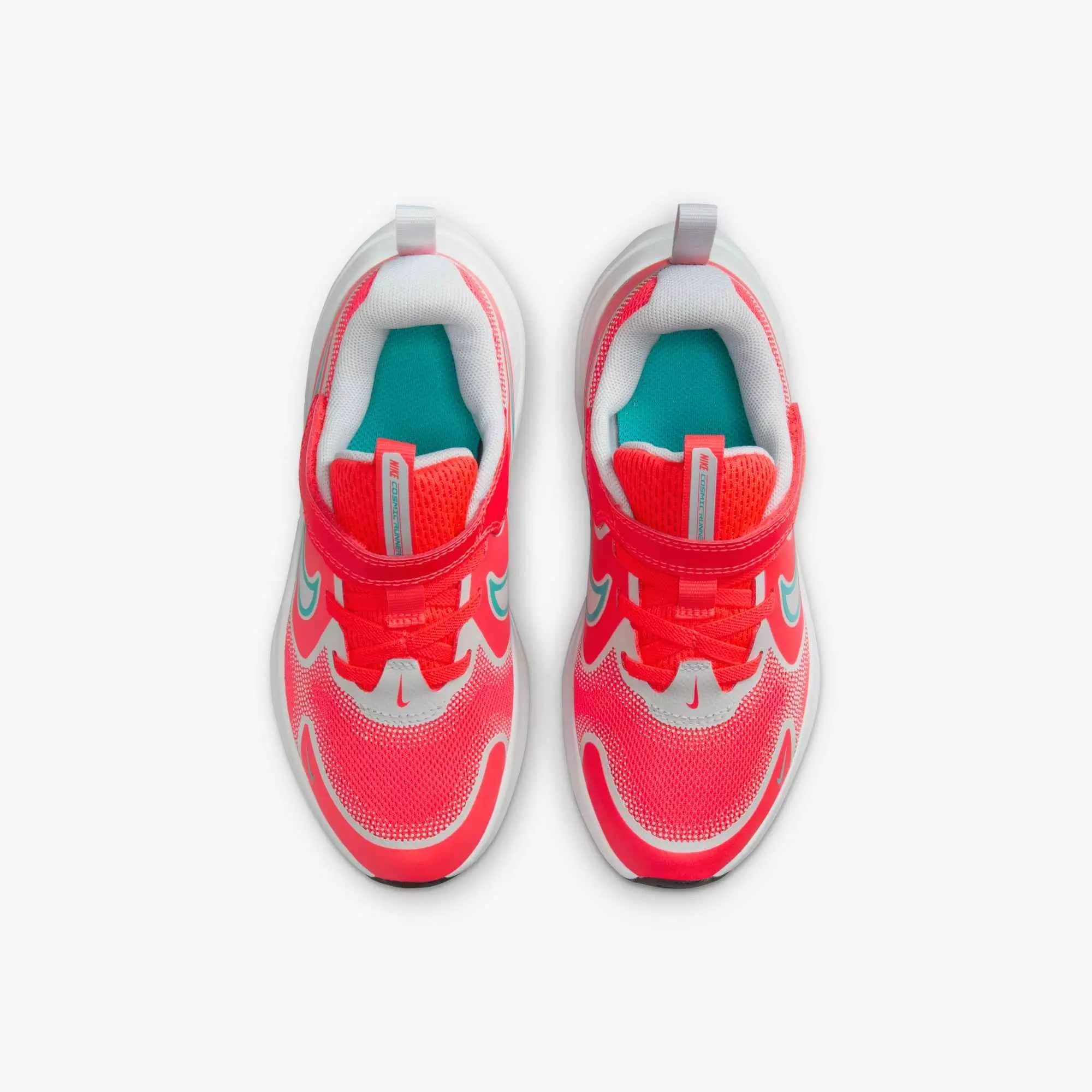 Nike Cosmic Runner "Bright Crimson/Pure Platinum/Black/Dusty Cactus" Preschool Boys' Running Shoe - CRIMSON/WHITE/TURQUOISE