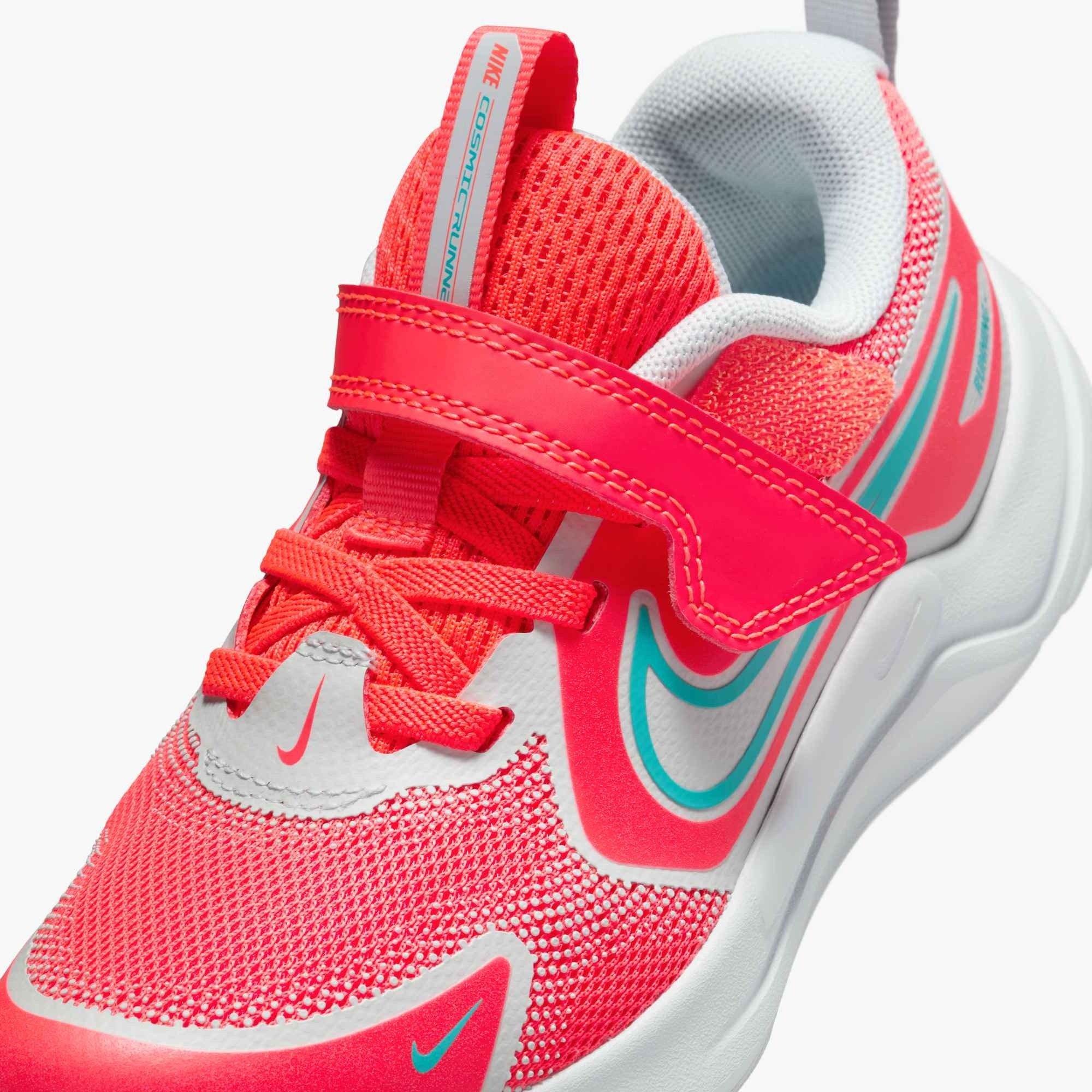 Nike Cosmic Runner "Bright Crimson/Pure Platinum/Black/Dusty Cactus" Preschool Boys' Running Shoe - CRIMSON/WHITE/TURQUOISE Thumbnail View 6