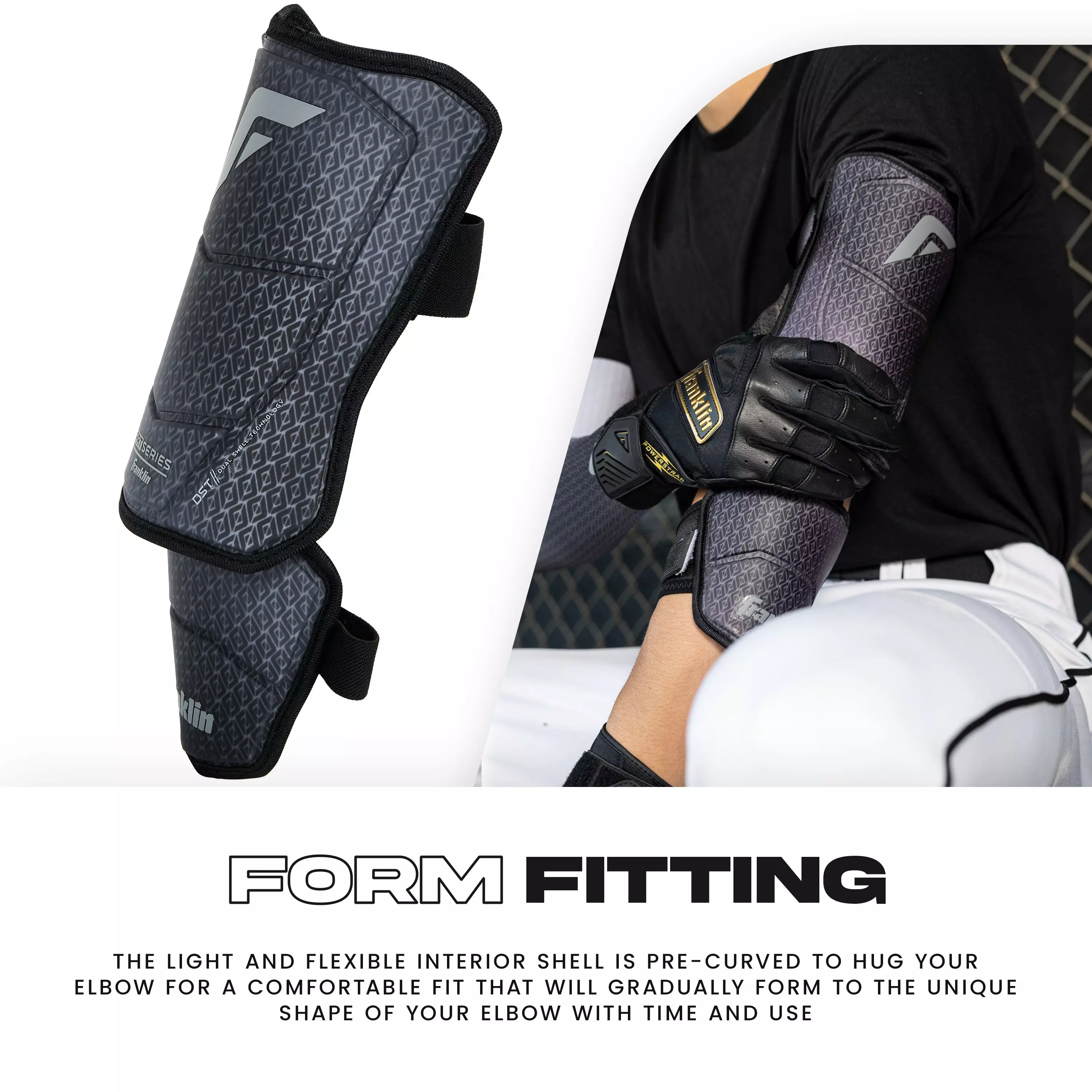 Franklin Youth Baseball PRT DST Protective Elbow Guard - BLACK