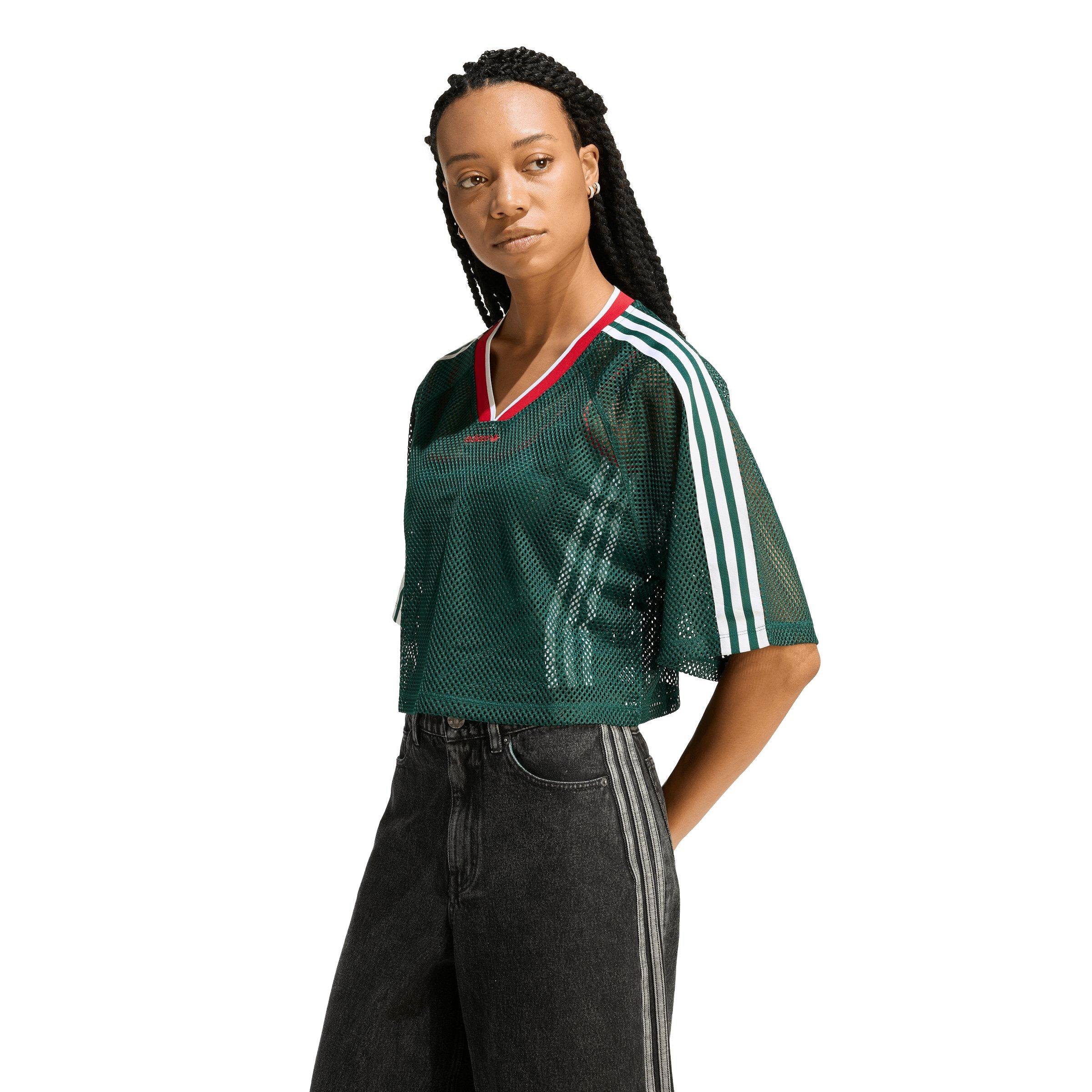 adidas Originals Women's Mesh Short-Sleeve Tee - GREEN Thumbnail View 1