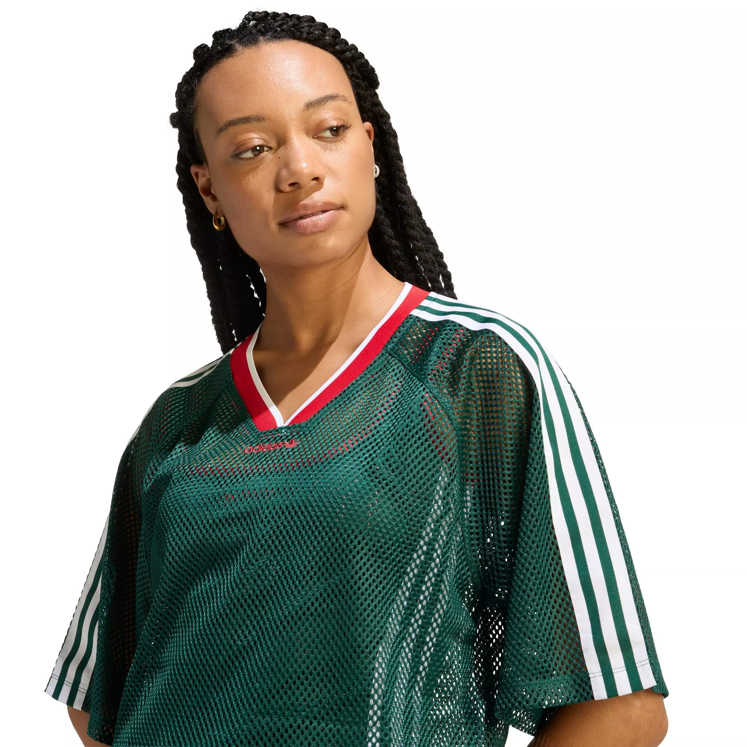 adidas Originals Women's Mesh Short-Sleeve Tee - GREEN