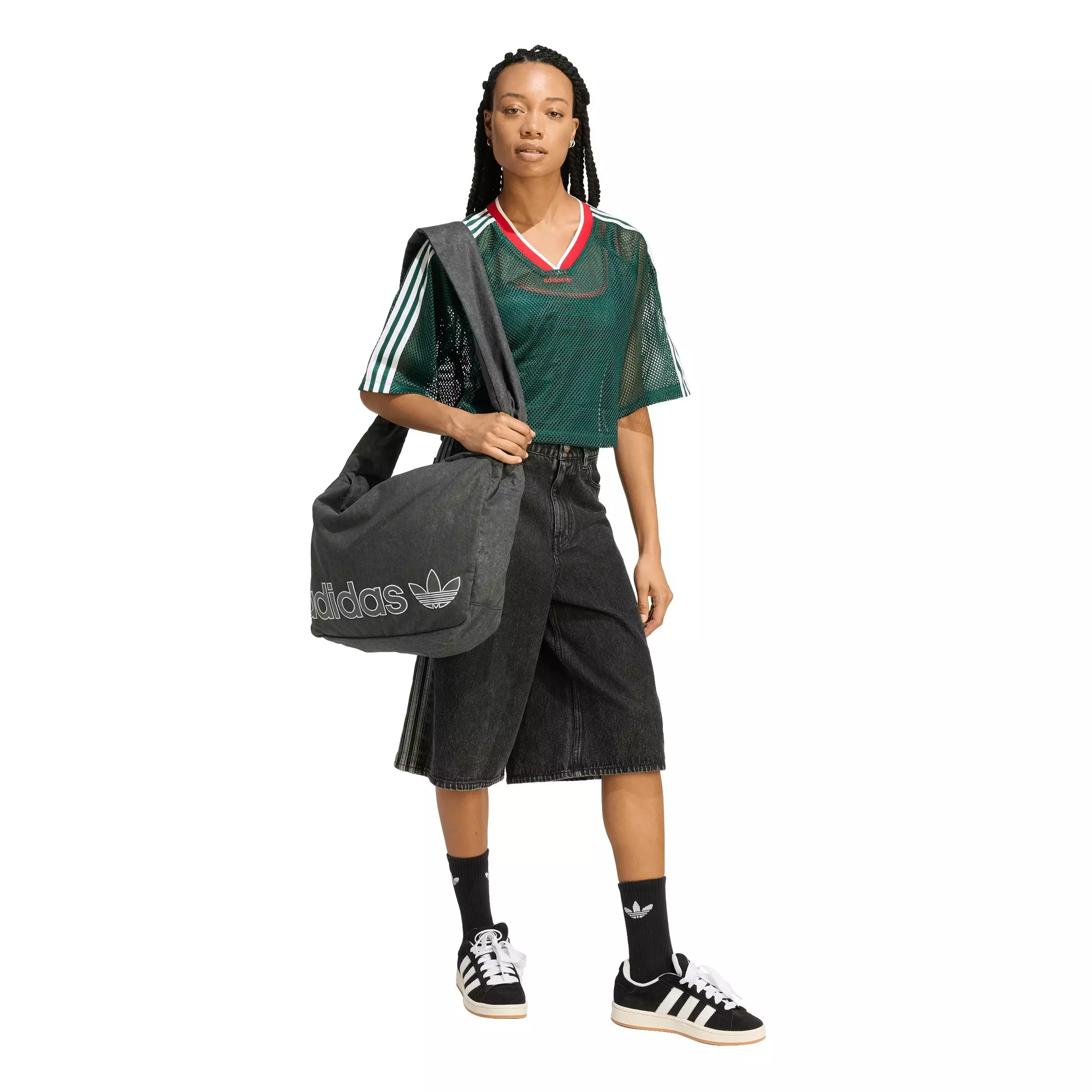 adidas Originals Women's Mesh Short-Sleeve Tee - GREEN