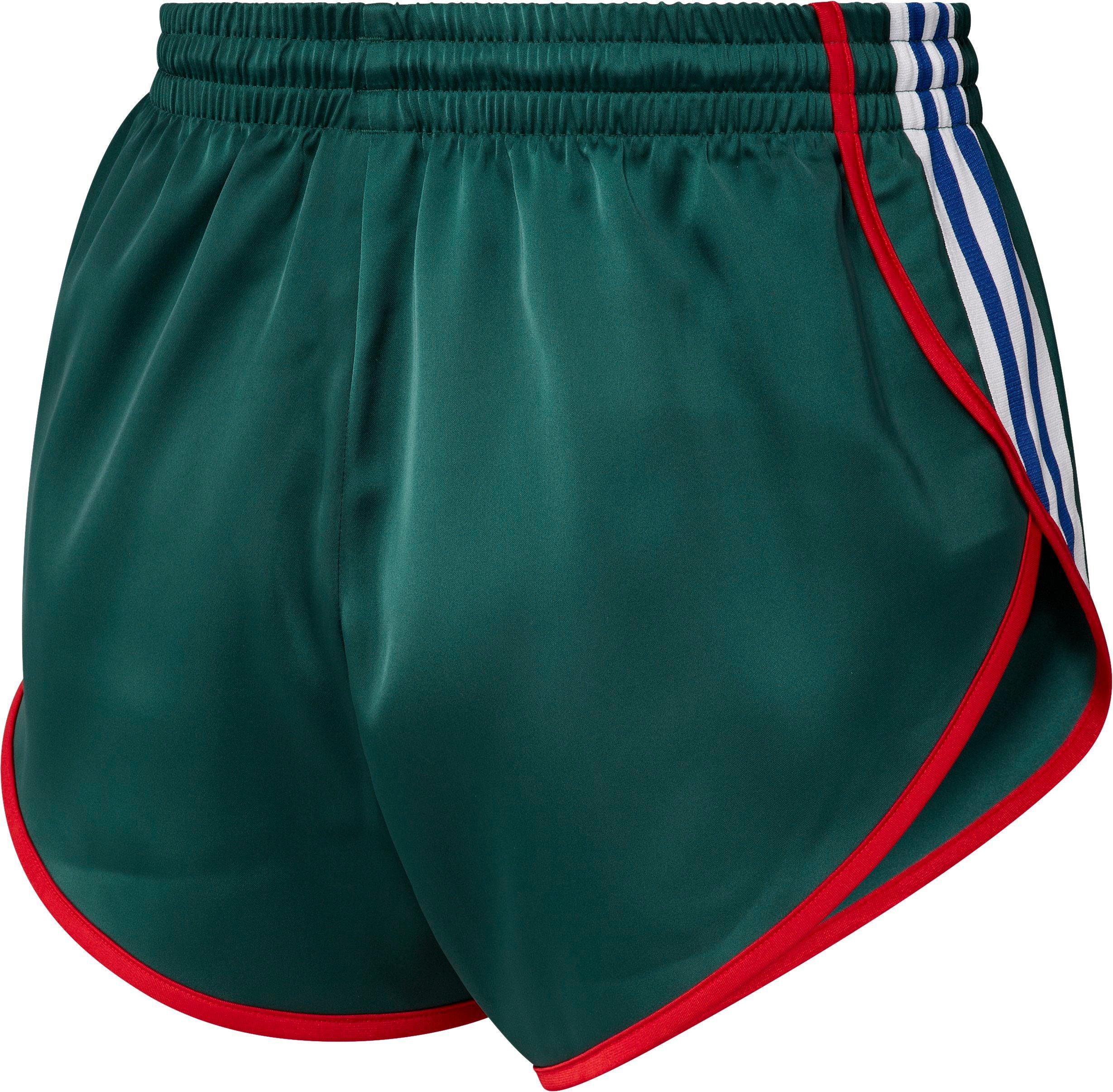 adidas Originals Women's Satin Shorts - GREEN Thumbnail View 2