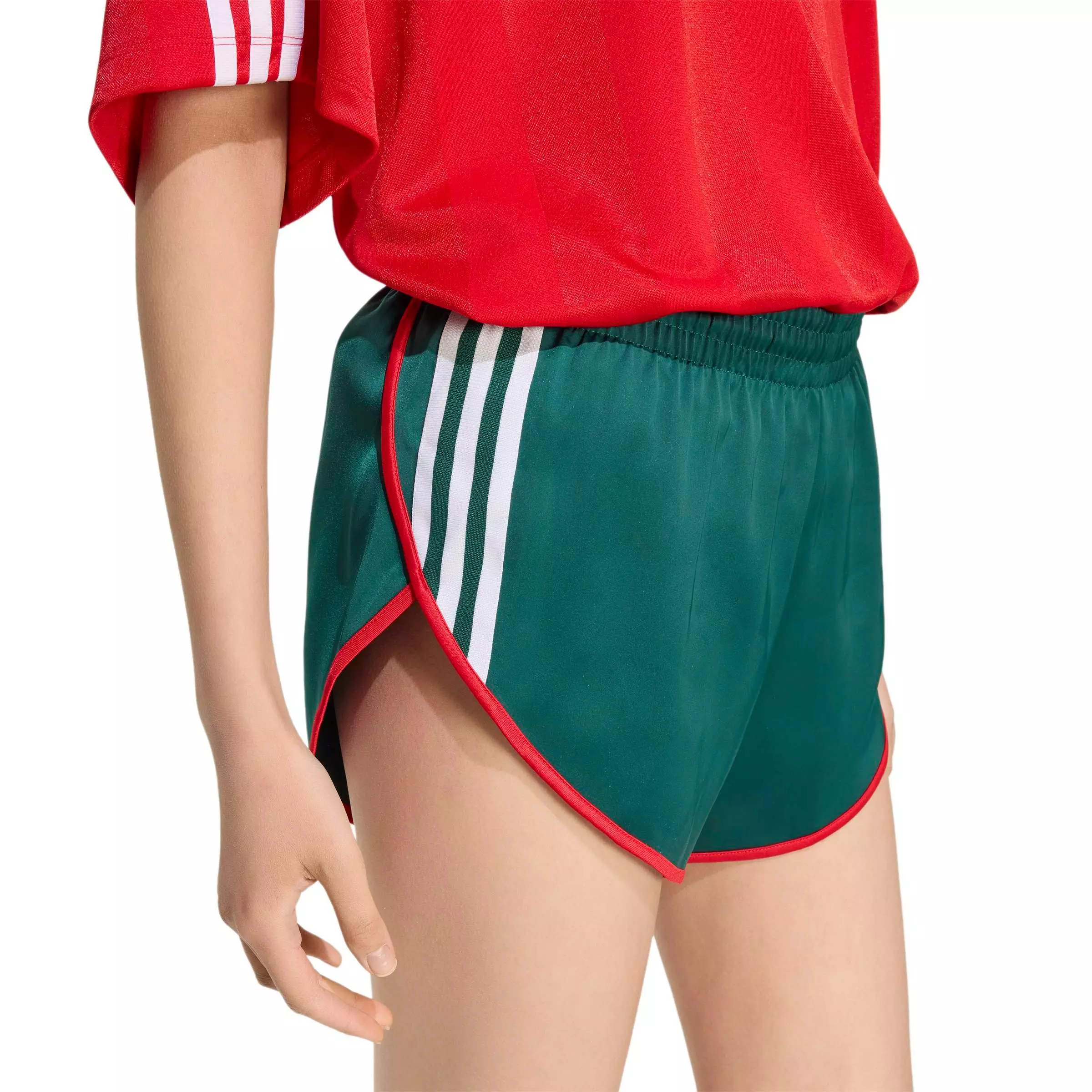 adidas Originals Women's Satin Shorts - GREEN