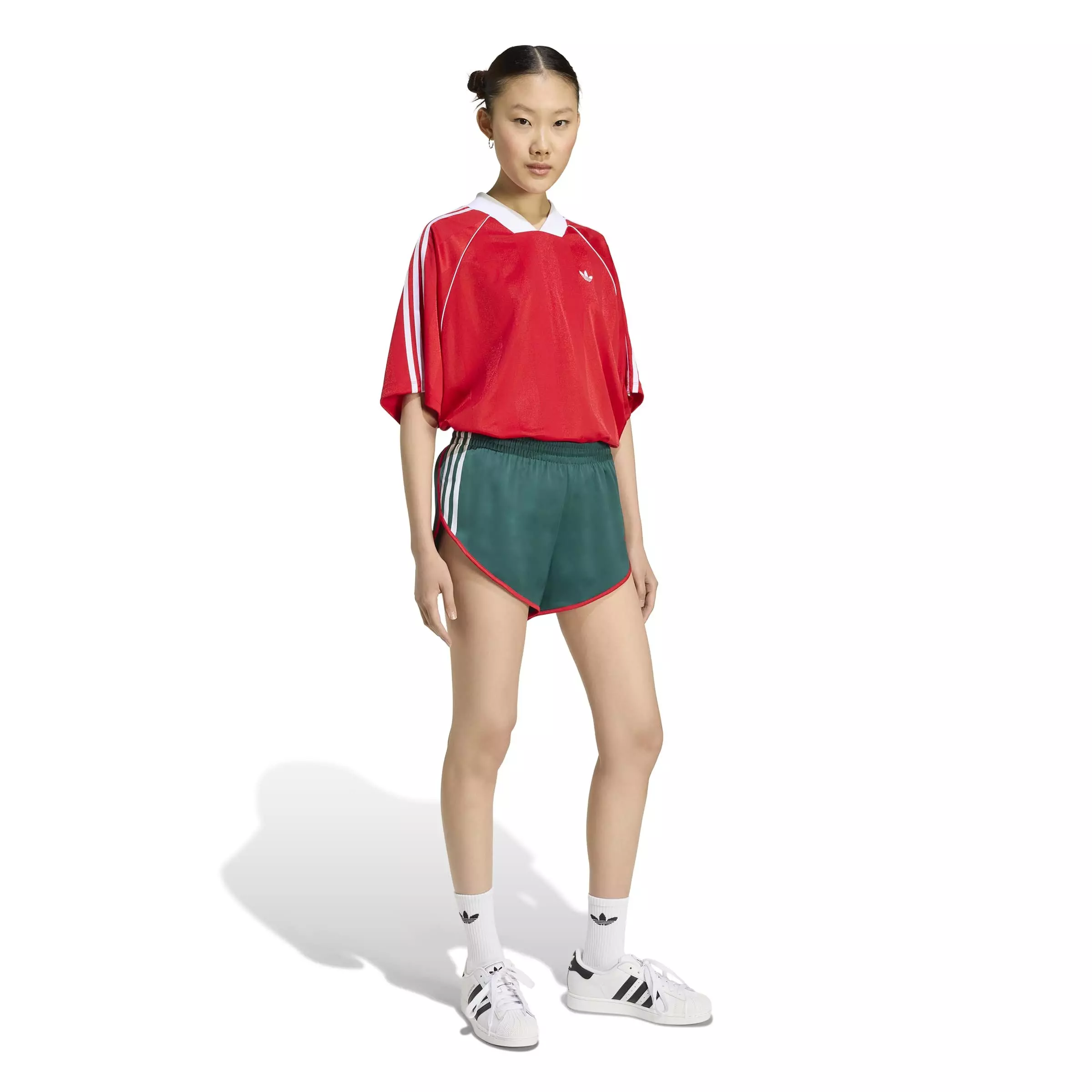 adidas Originals Women's Satin Shorts - GREEN