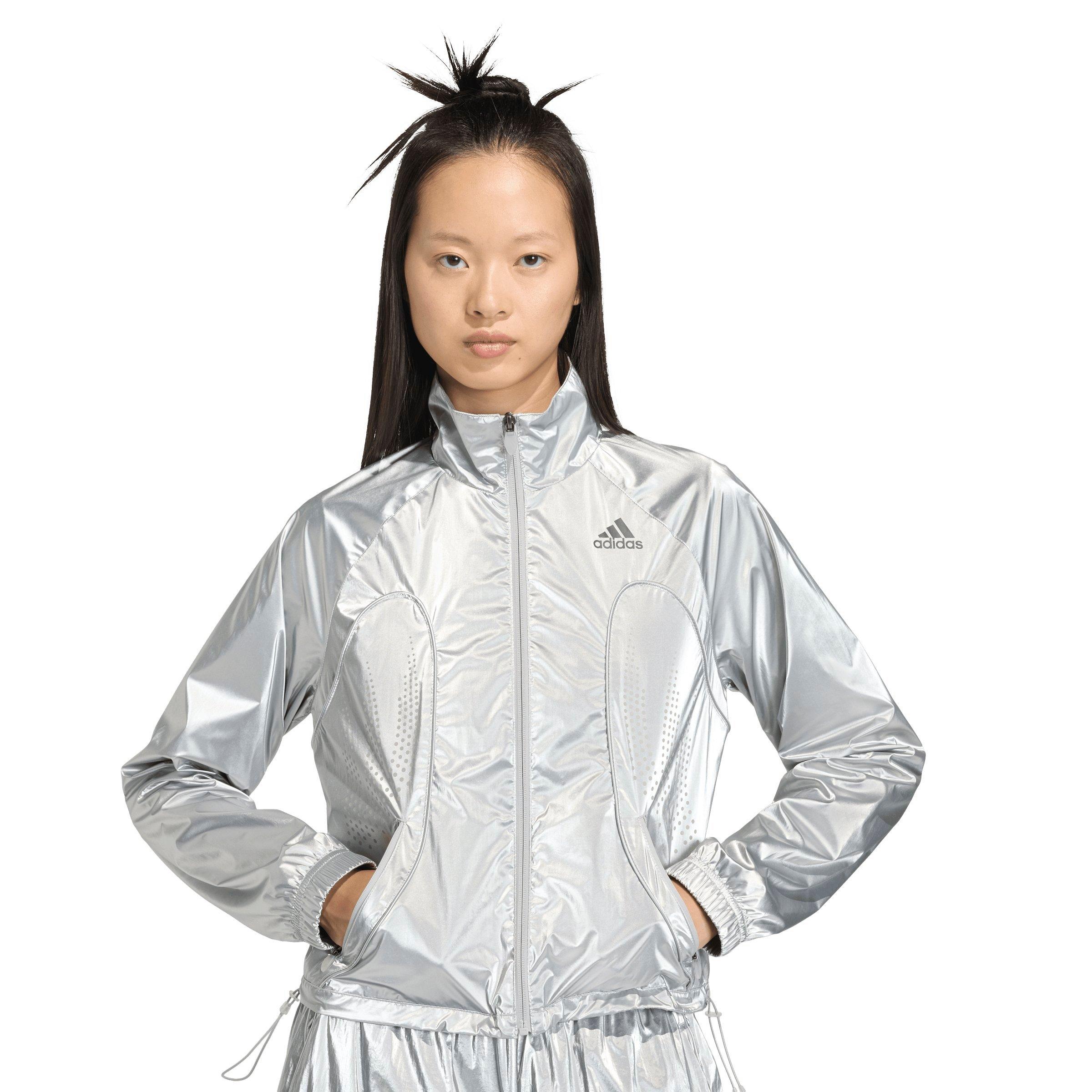 adidas Women's Track Top - Metallic Silver - SILVER Thumbnail View 4