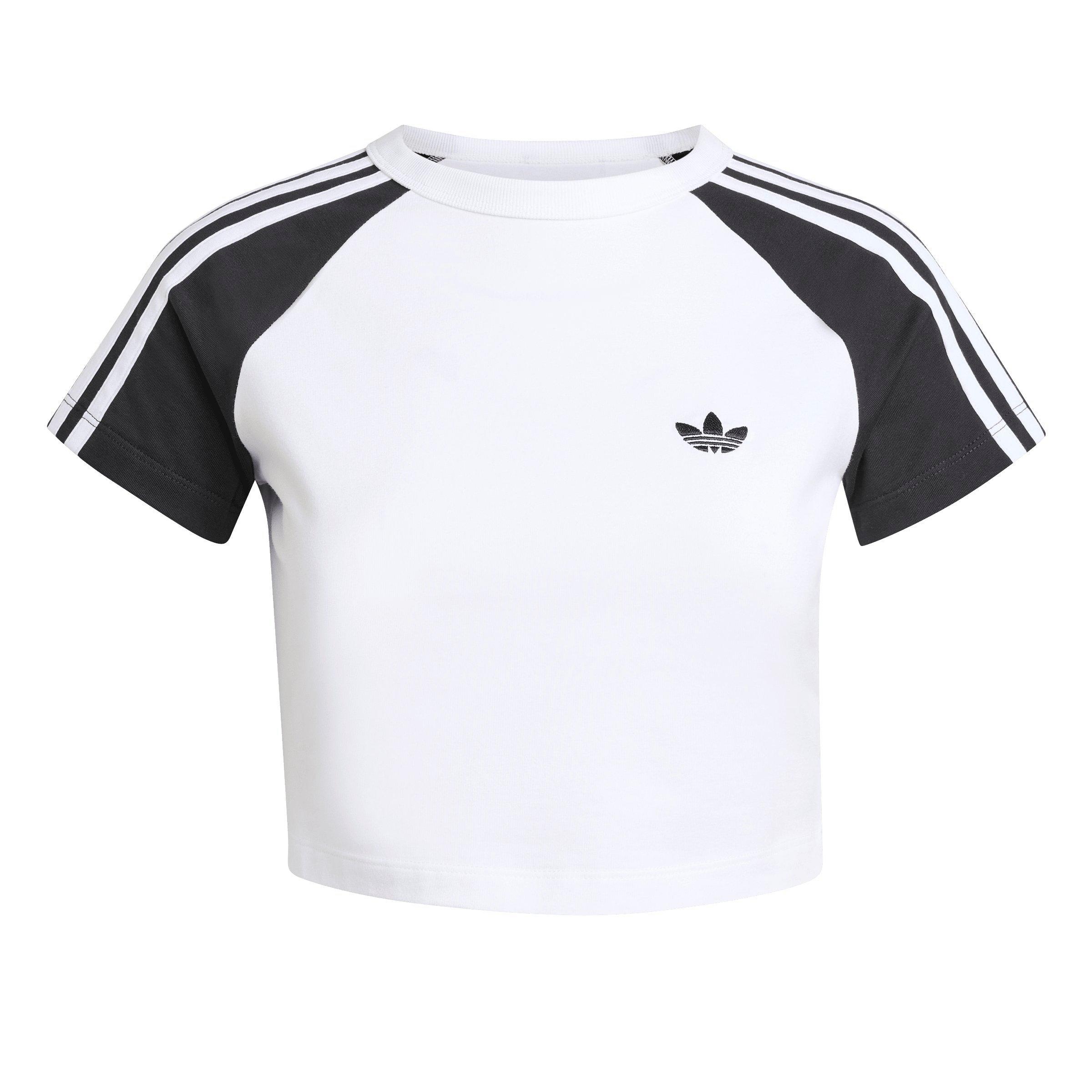 adidas Originals Women's SST 3-Stripes Baby Tee - WHITE/BLACK Thumbnail View 6