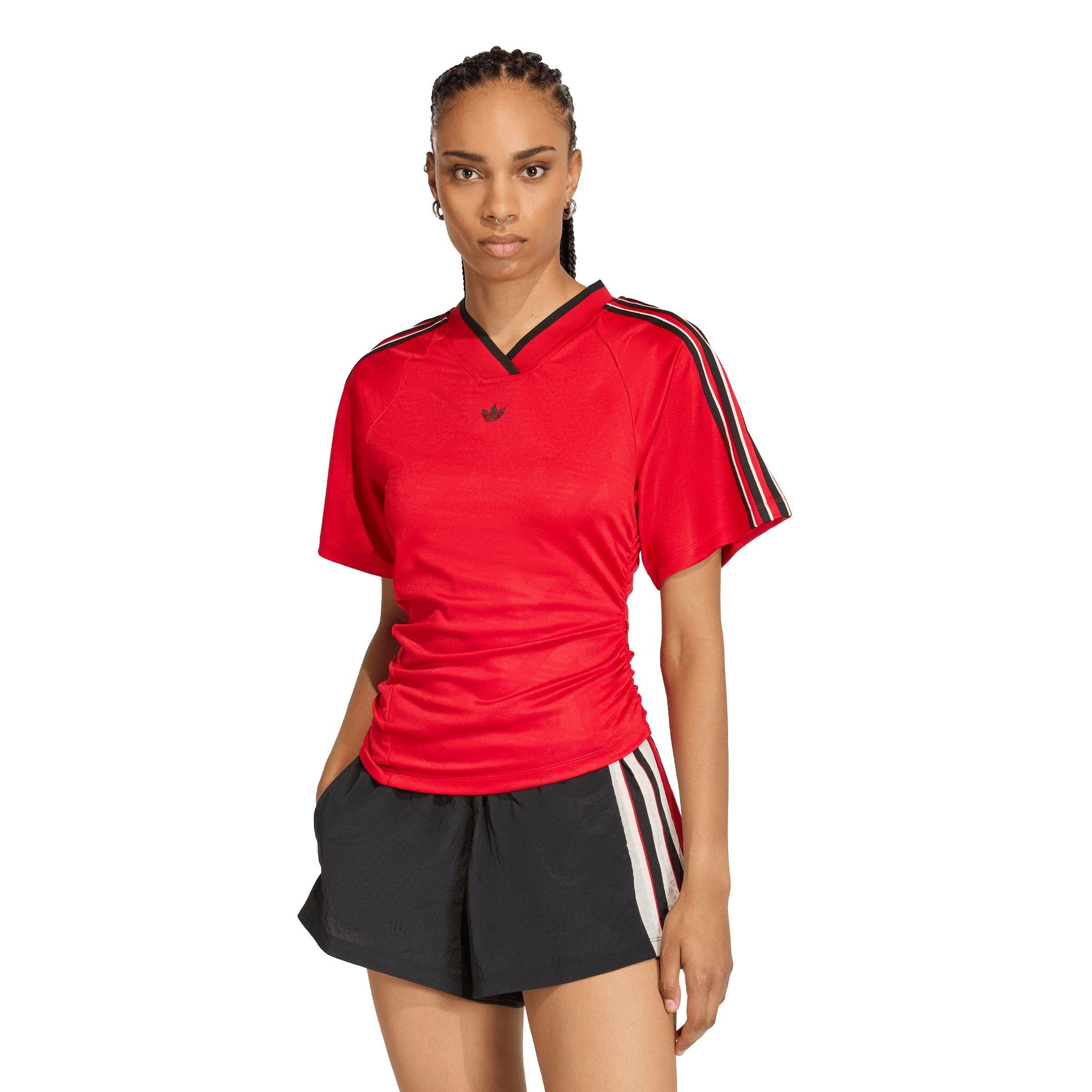 adidas Originals Women's Rouched Football Jersey - RED Thumbnail View 1