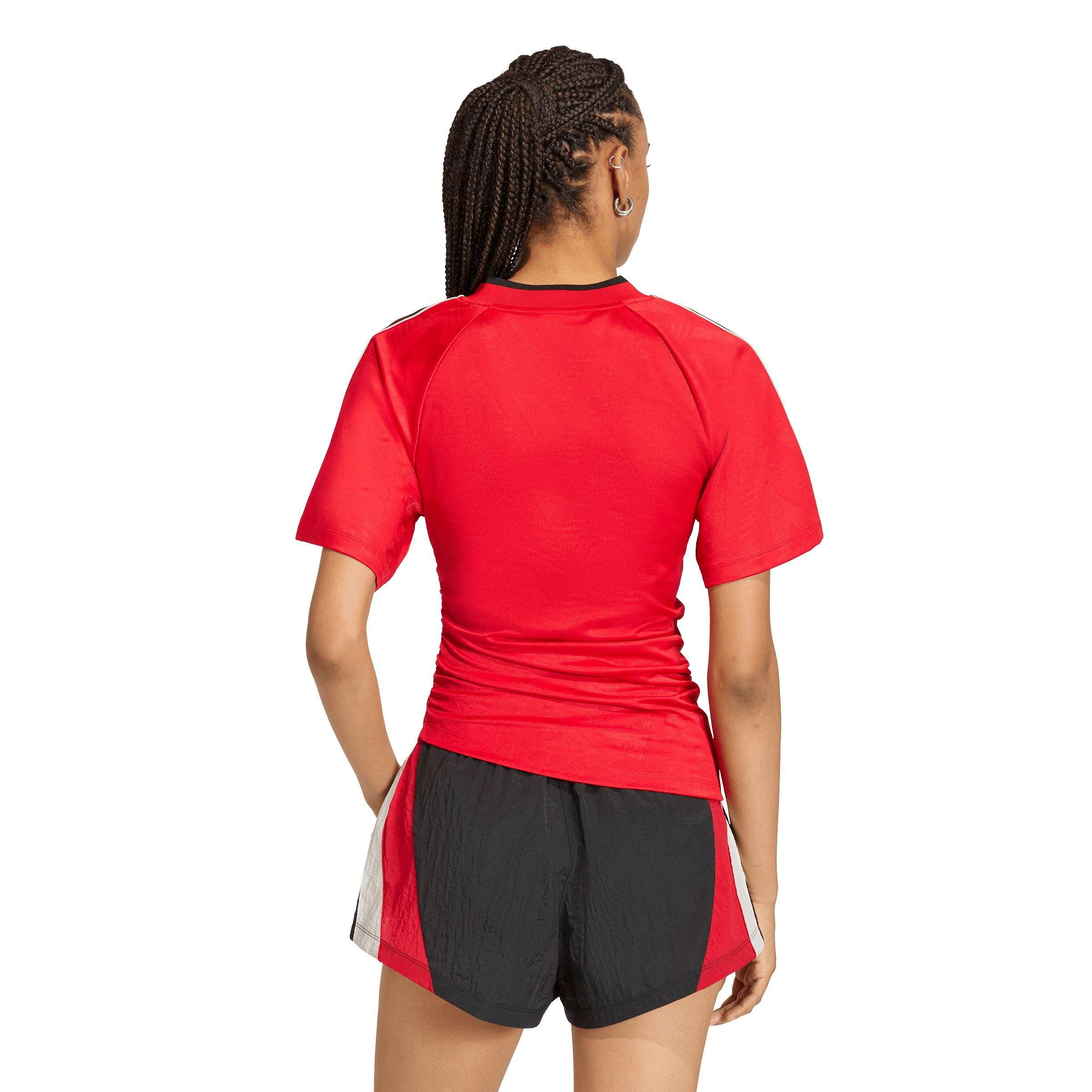 adidas Originals Women's Rouched Football Jersey - RED Thumbnail View 2