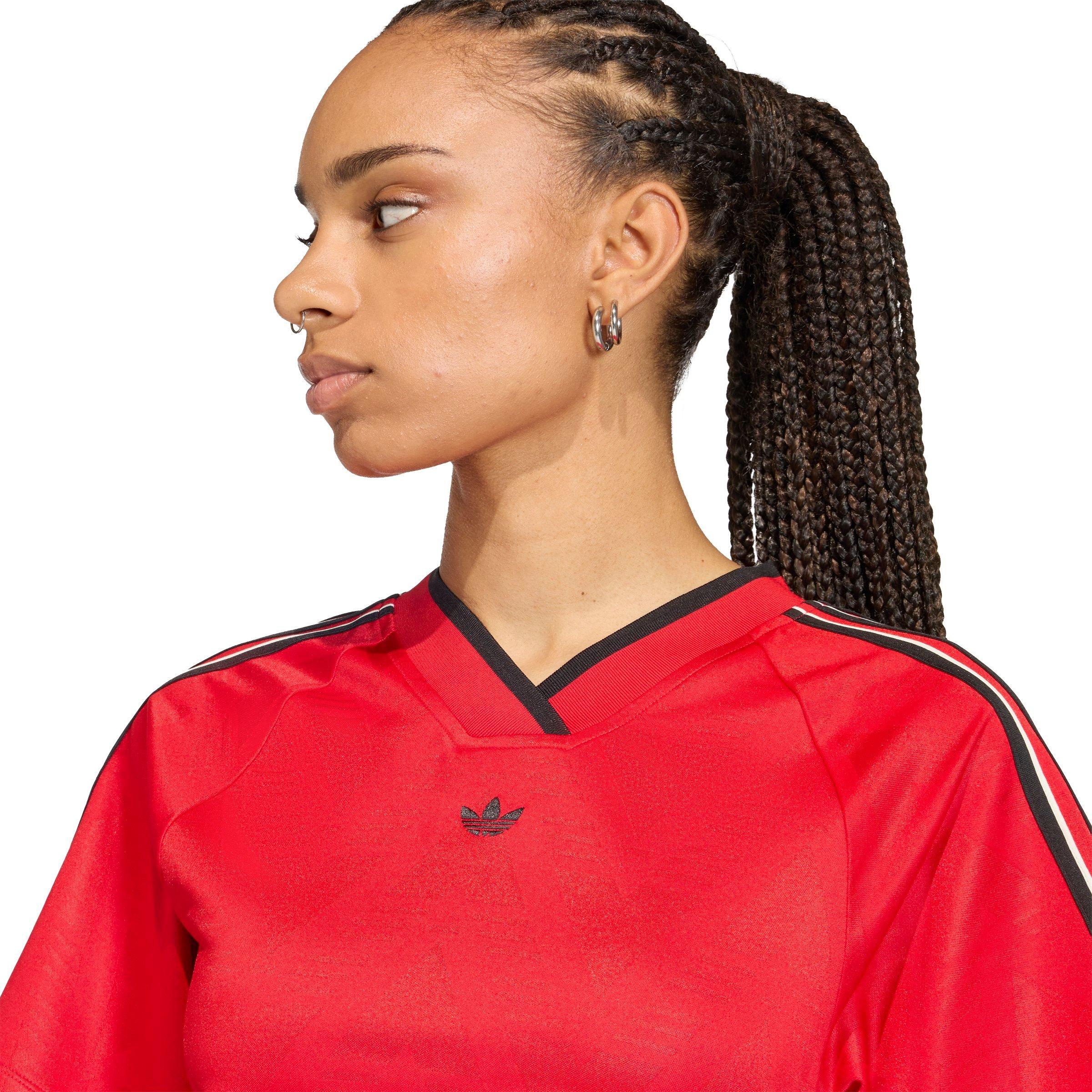 adidas Originals Women's Rouched Football Jersey - RED Thumbnail View 4