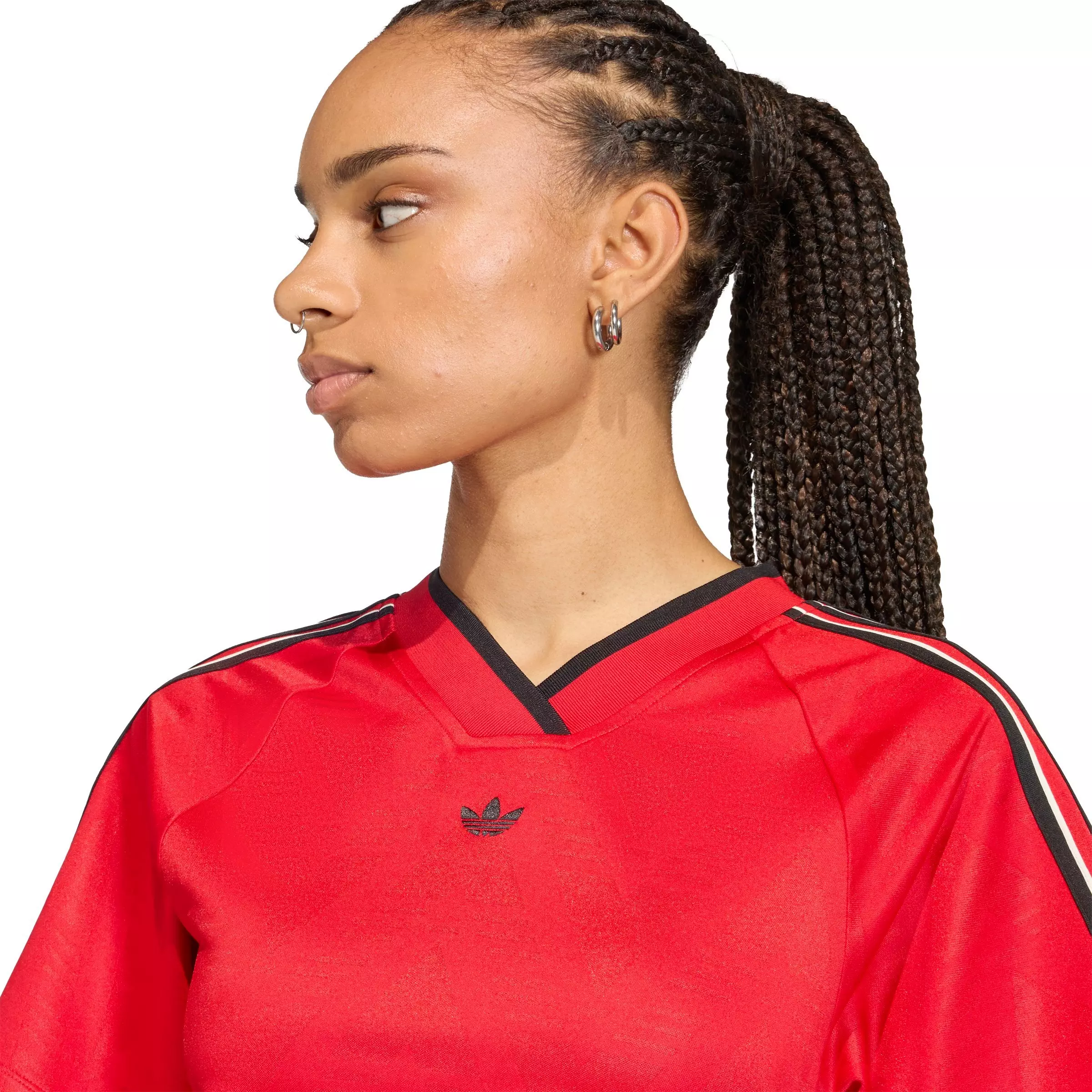 adidas Originals Women's Rouched Football Jersey - RED