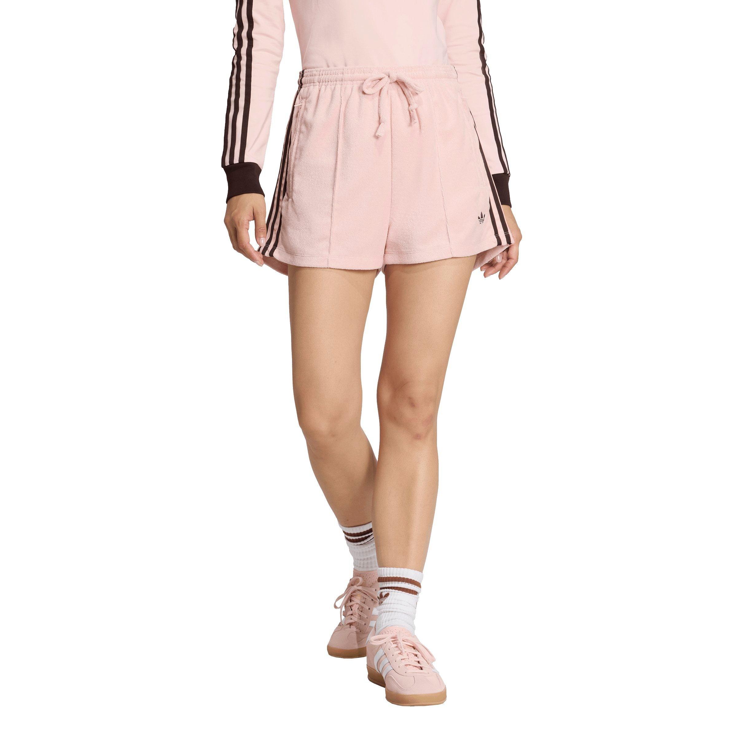 adidas Originals Women's Terry Towel Firebird Shorts - PINK Thumbnail View 1