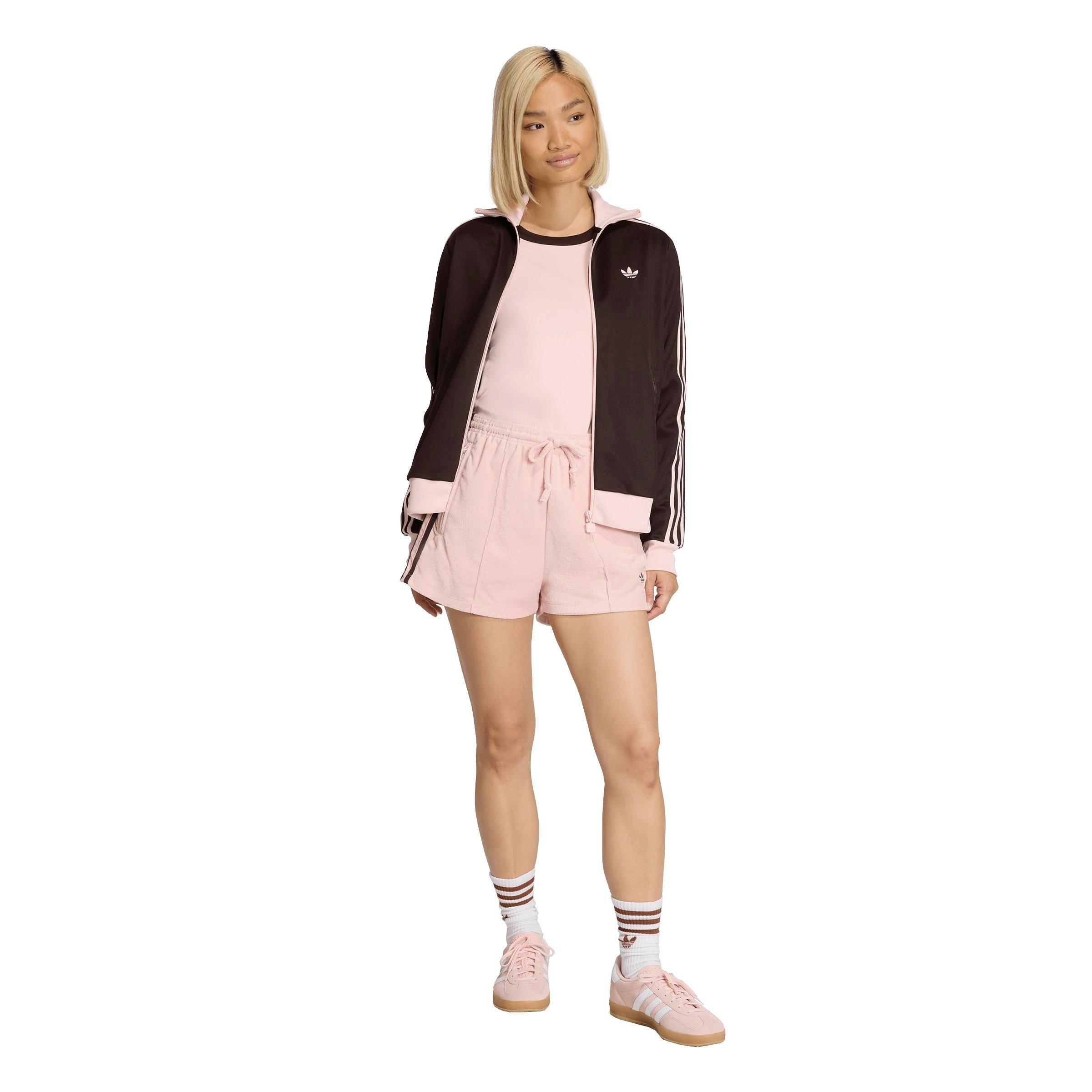 adidas Originals Women's Terry Towel Firebird Shorts - PINK Thumbnail View 5