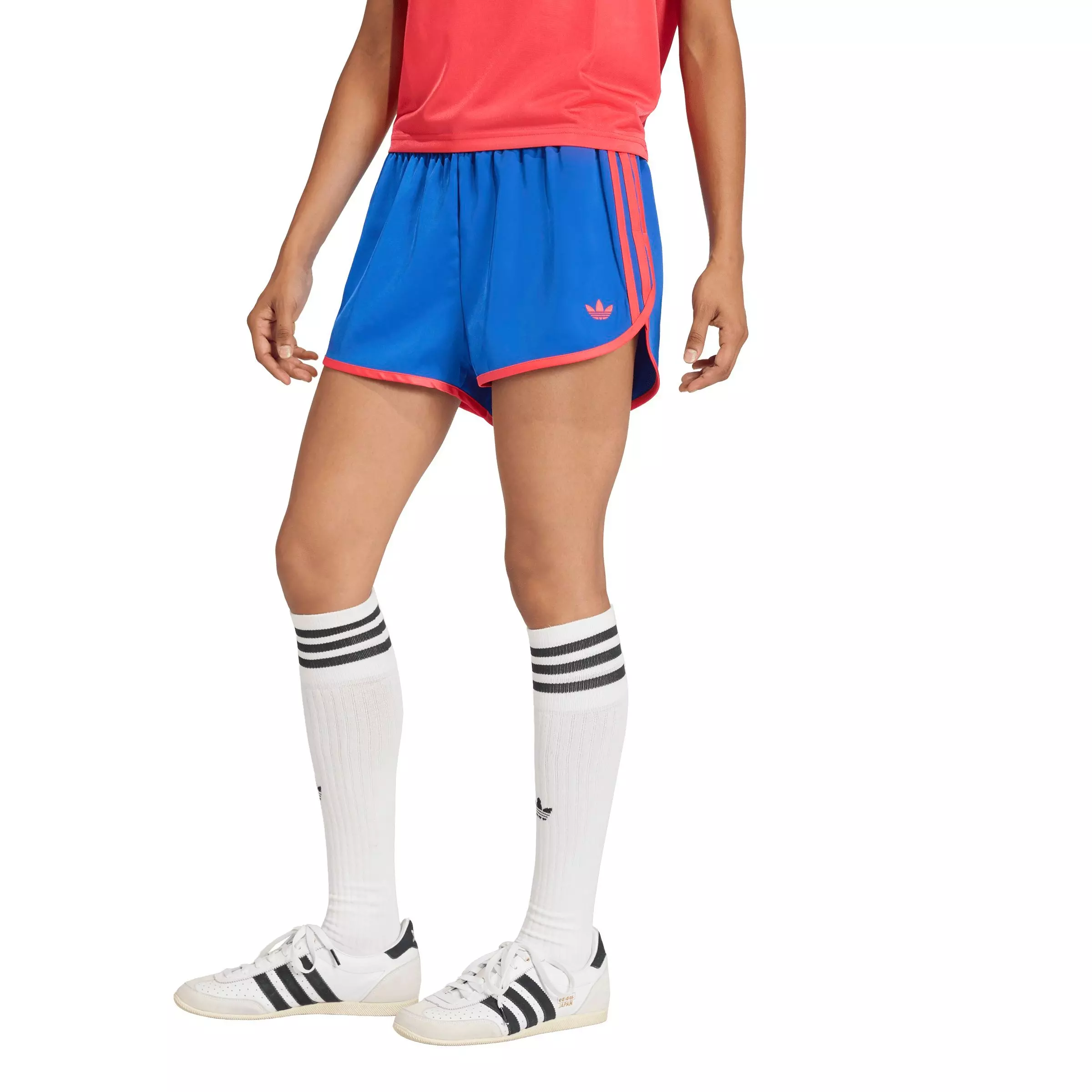 adidas Originals Women's 3-Stripes Sprinter Shorts - BLUE/RED