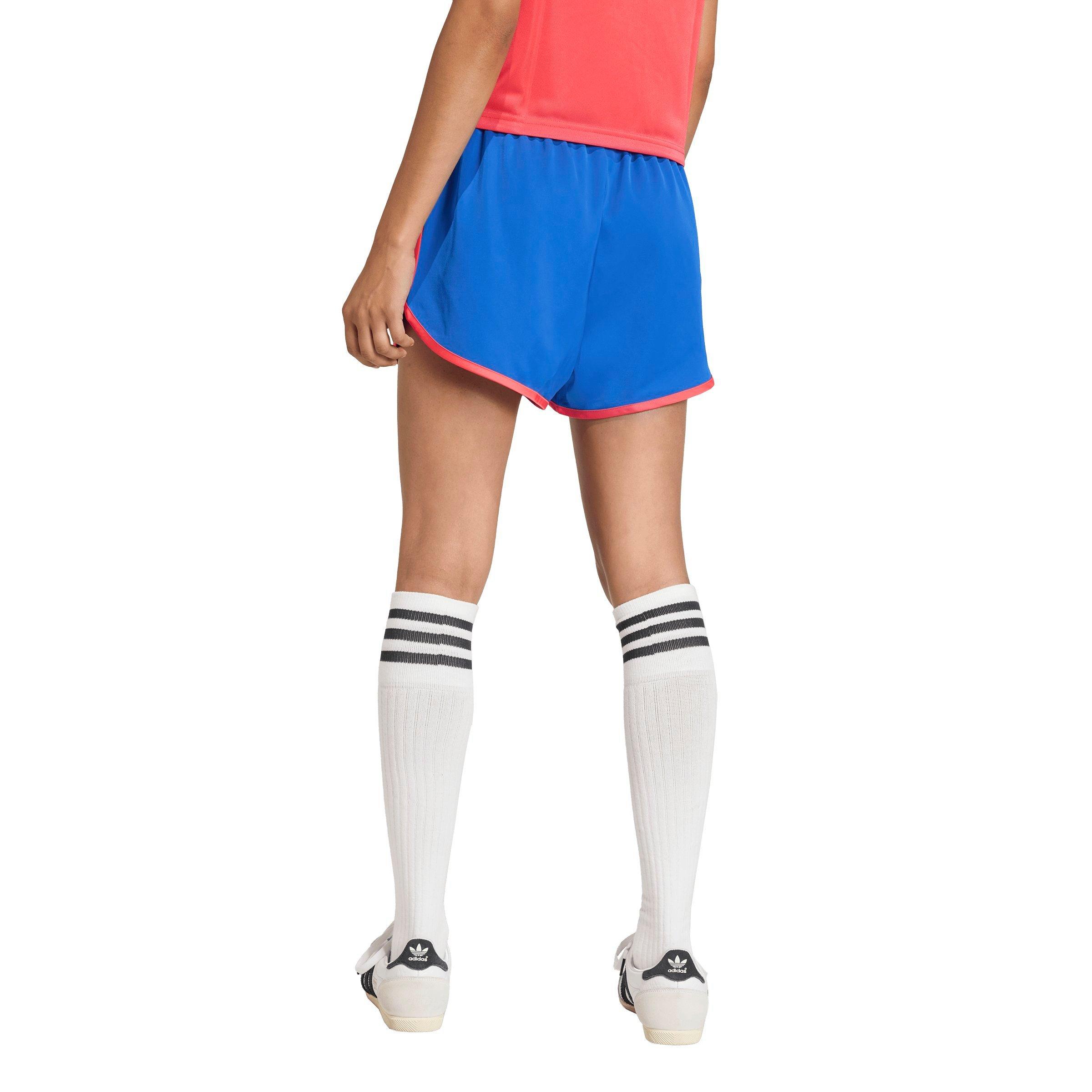 adidas Originals Women's 3-Stripes Sprinter Shorts - BLUE/RED Thumbnail View 2
