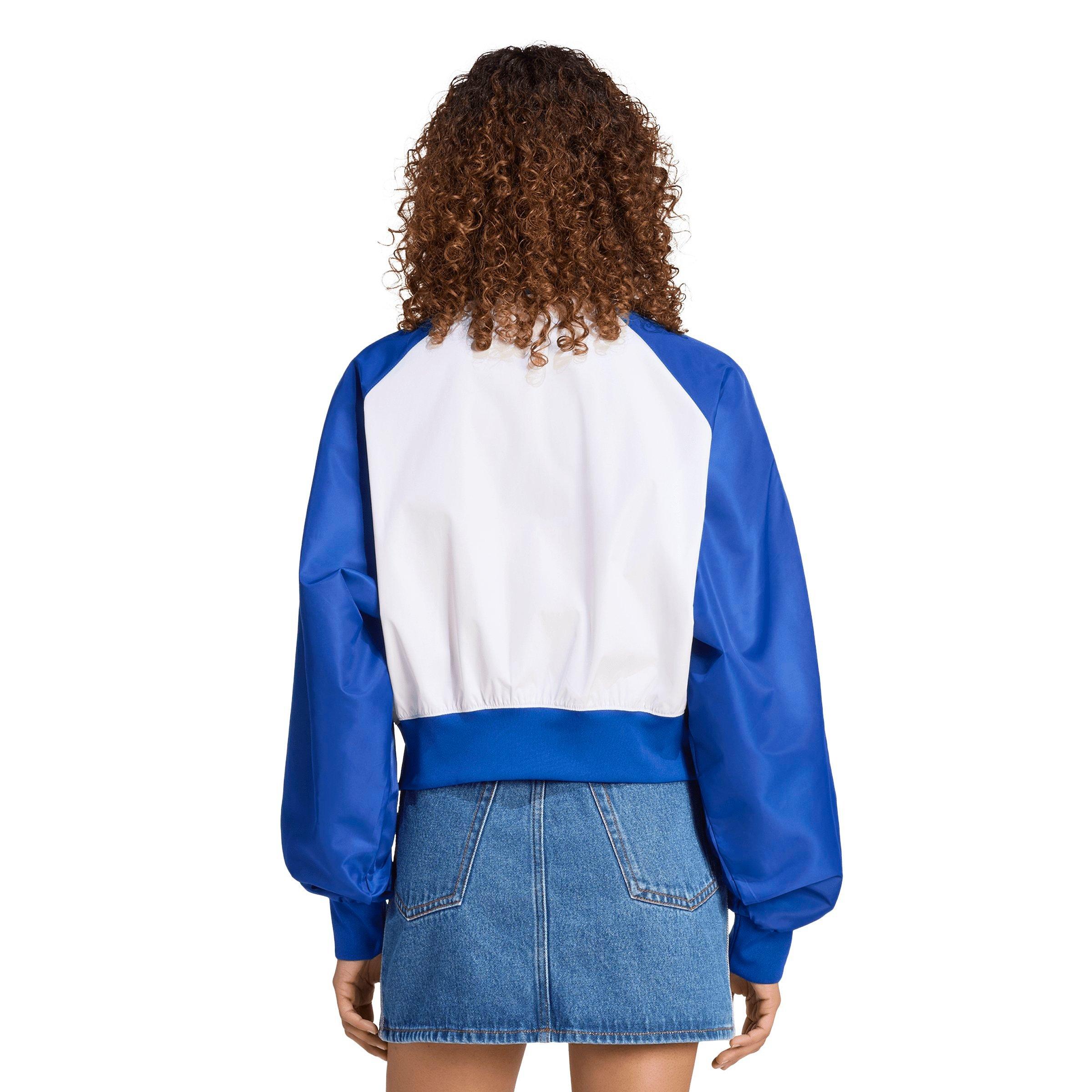 adidas Originals Women's SST Varsity Bomber Jacket - WHITE/BLUE Thumbnail View 2