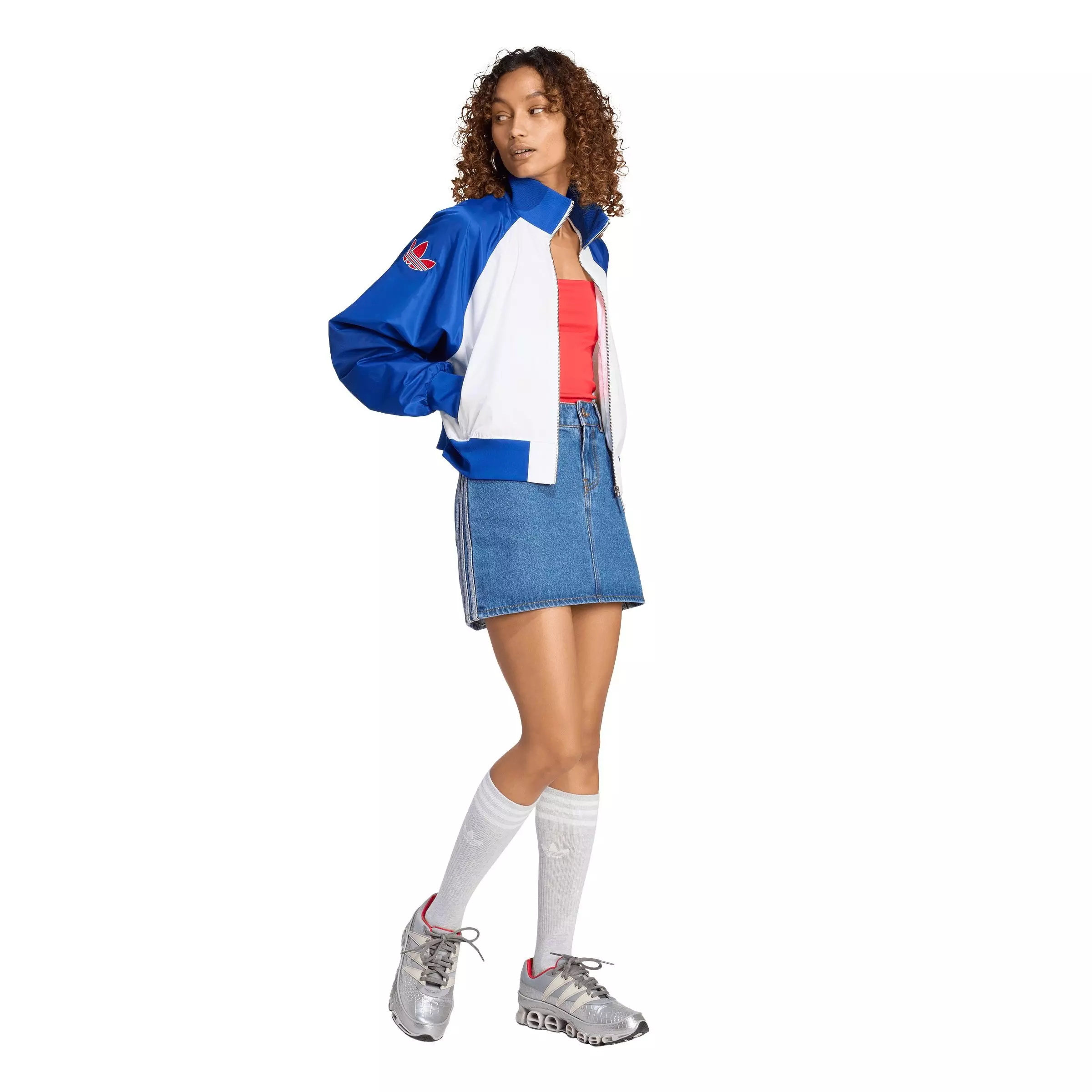 adidas Originals Women's SST Varsity Bomber Jacket - WHITE/BLUE