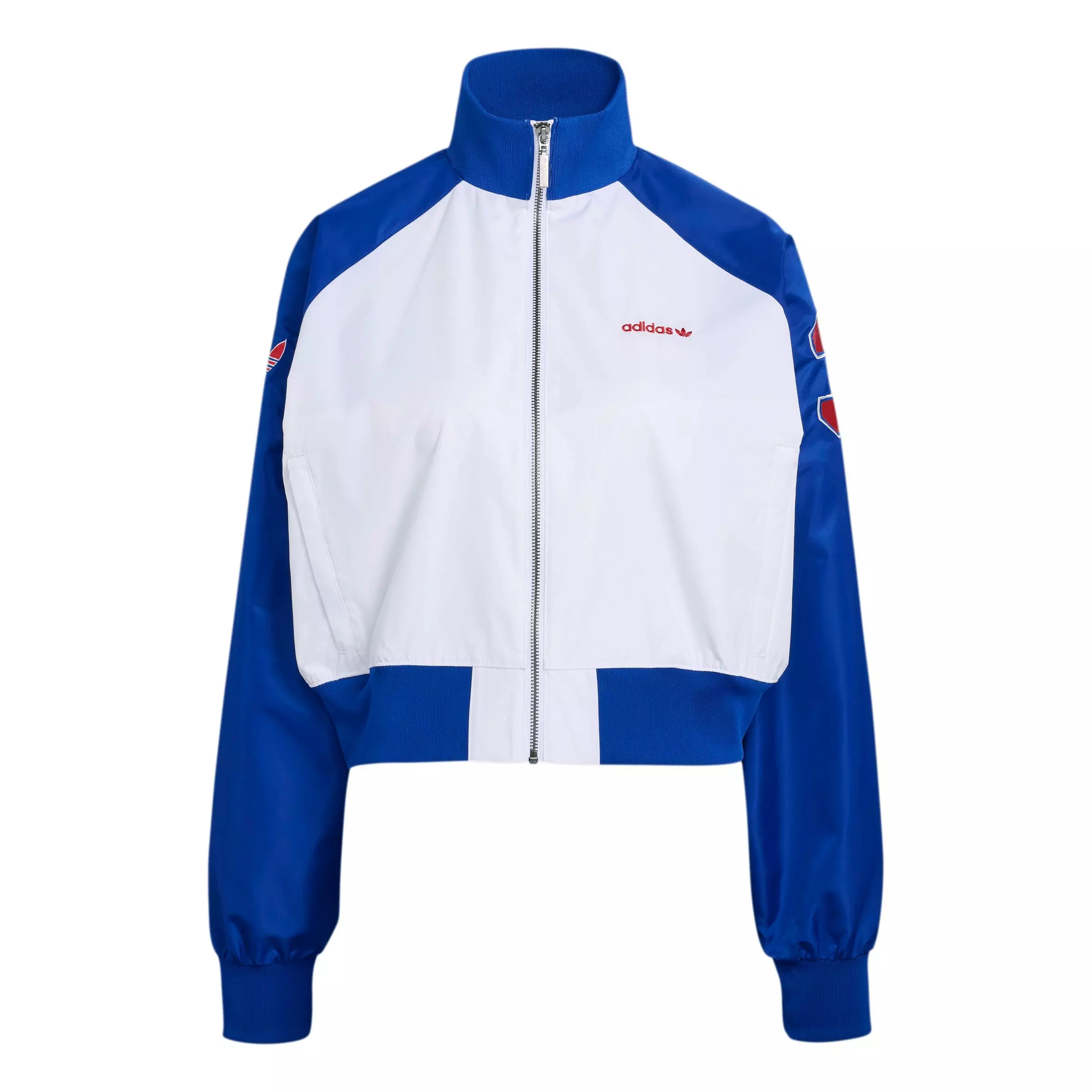 adidas Originals Women's SST Varsity Bomber Jacket - WHITE/BLUE