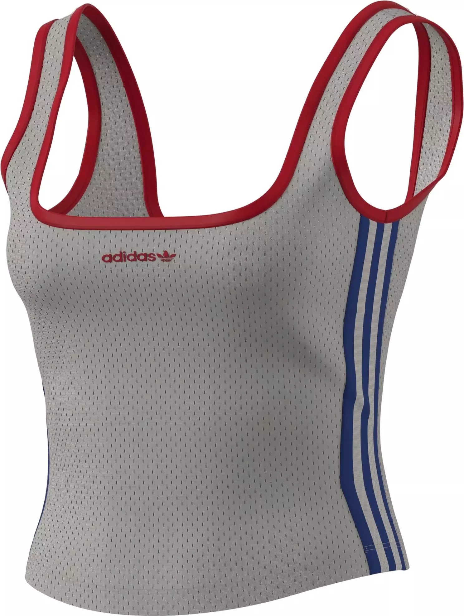 adidas Originals Women's Mesh Tank Top - WHITE/BLUE