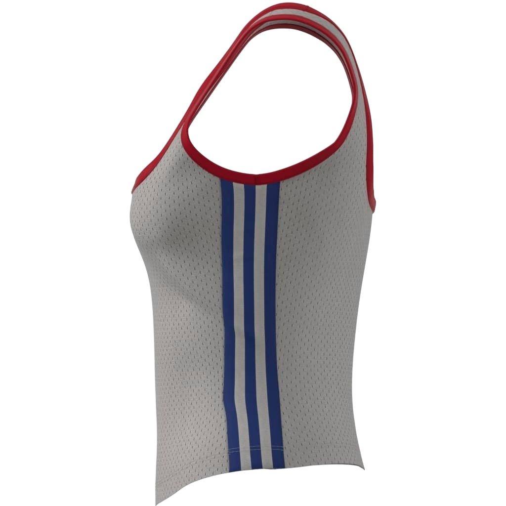 adidas Originals Women's Mesh Tank Top - WHITE/BLUE Thumbnail View 3