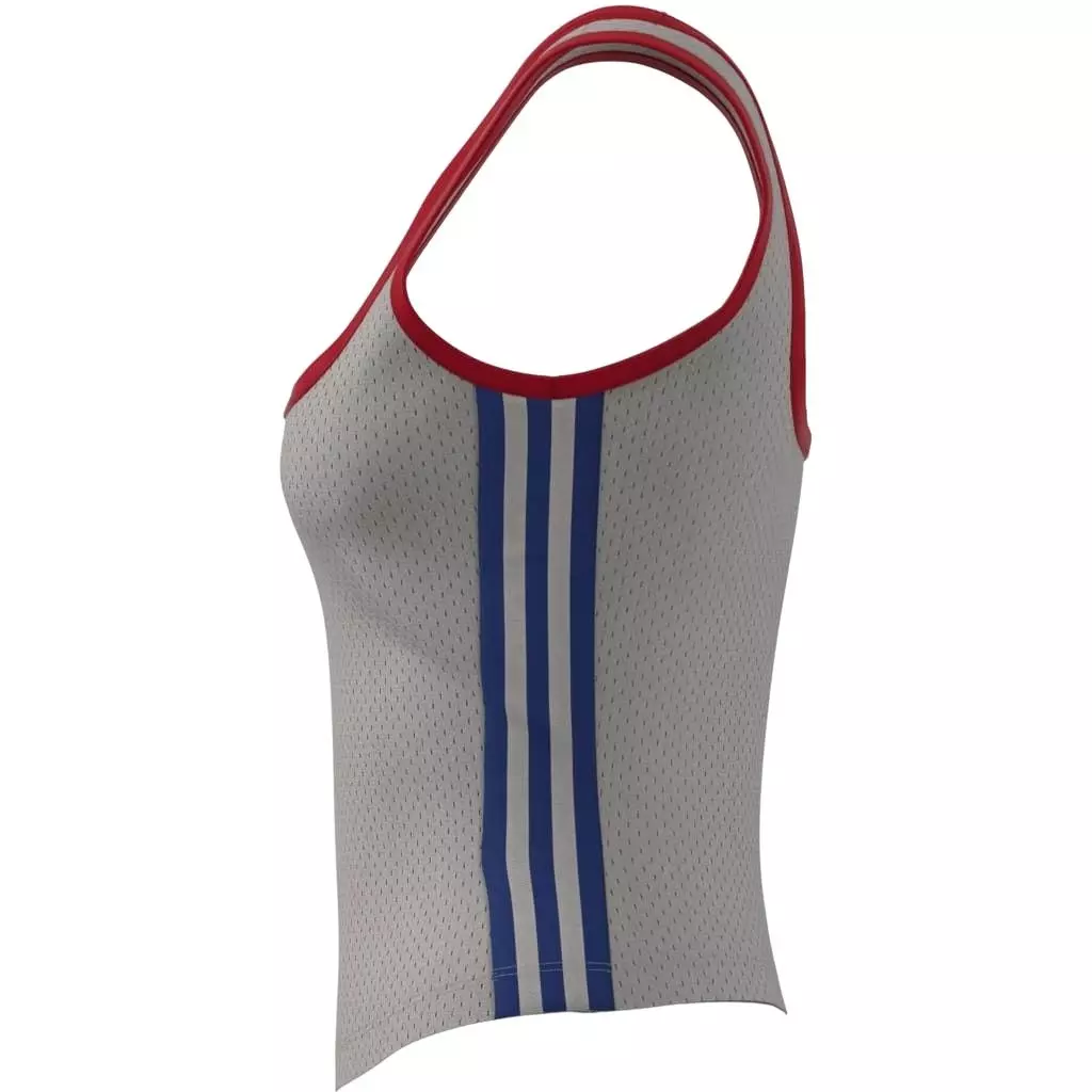 adidas Originals Women's Mesh Tank Top - WHITE/BLUE