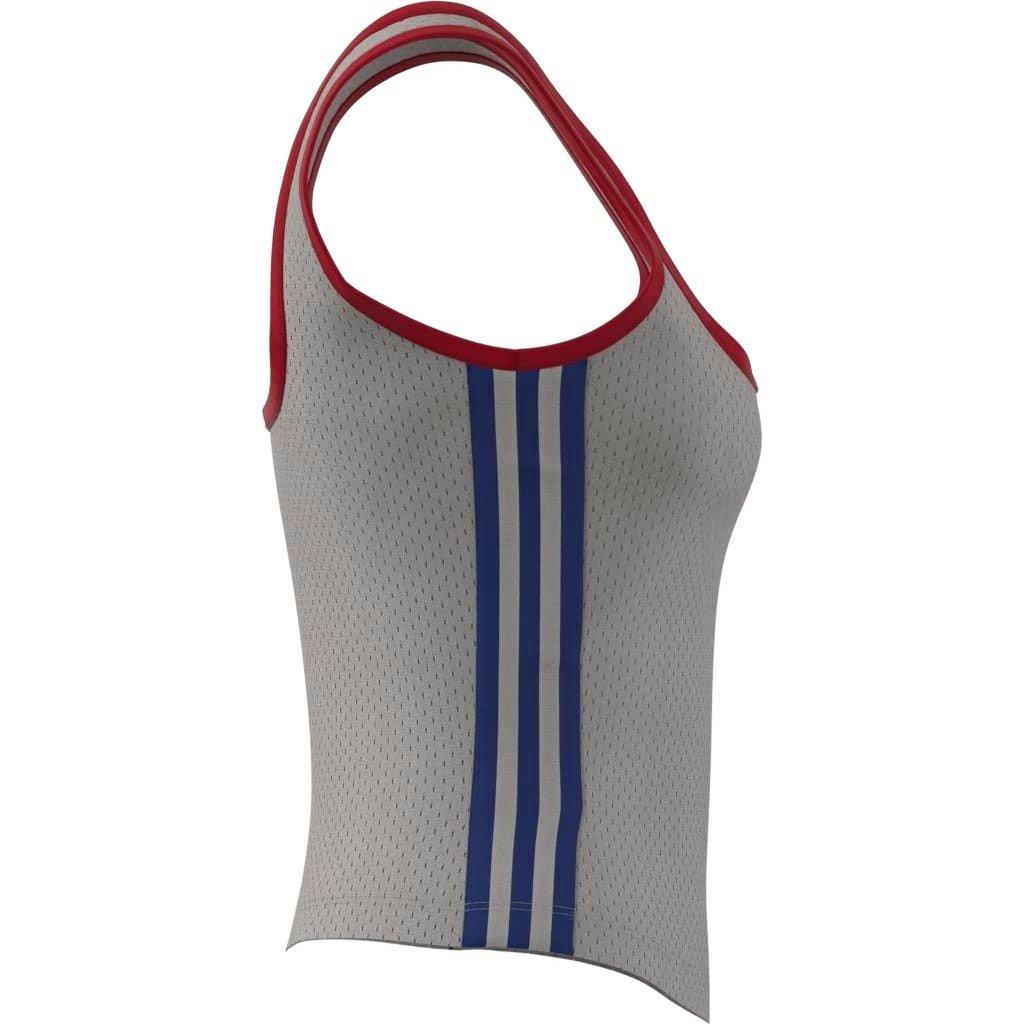 adidas Originals Women's Mesh Tank Top - WHITE/BLUE Thumbnail View 4
