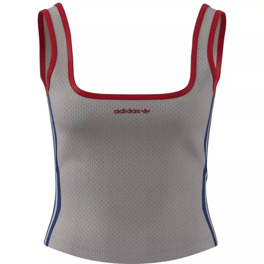 adidas Originals Women's Mesh Tank Top - WHITE/BLUE