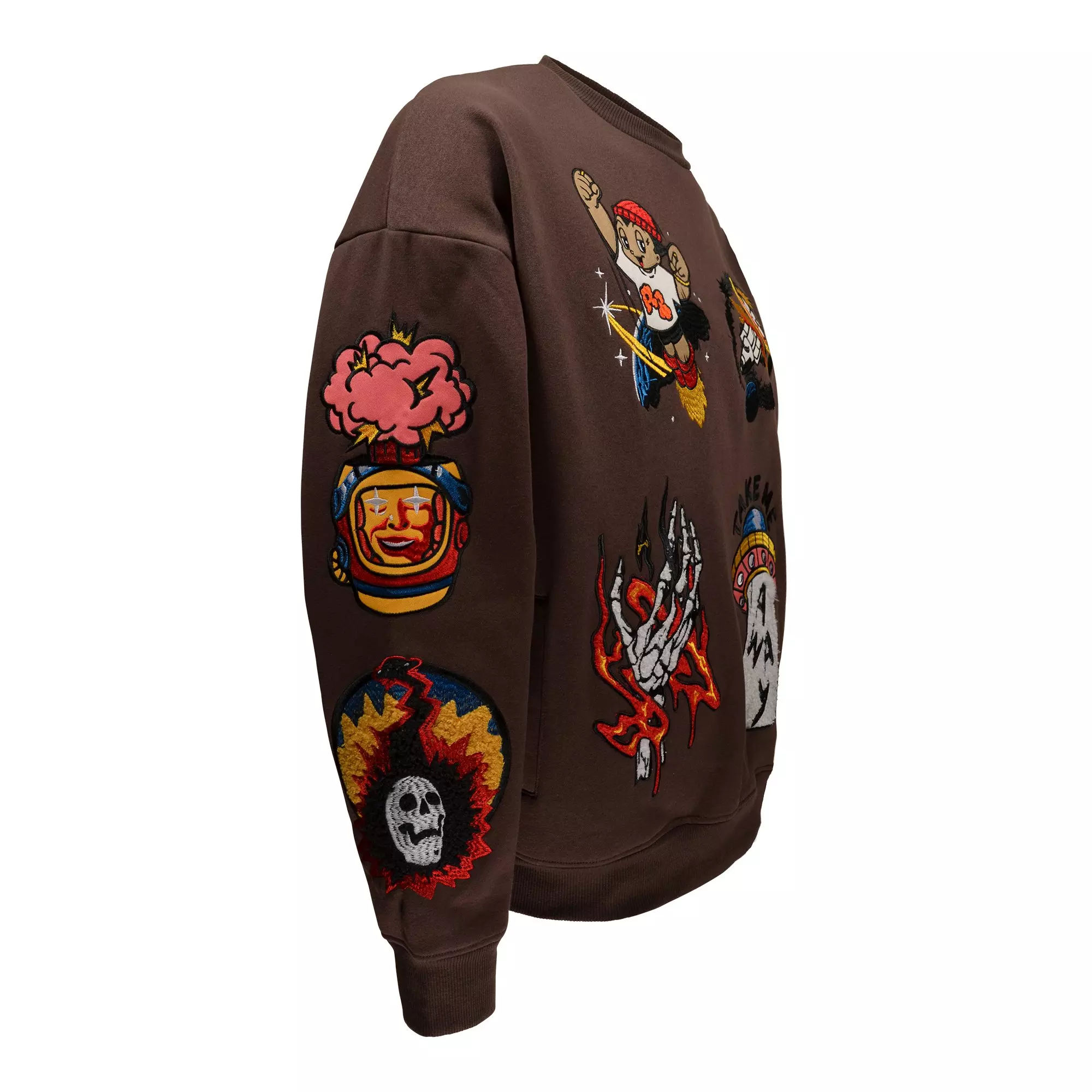 Reason Men's Cash Flow Fleece Crew - Brown - BROWN