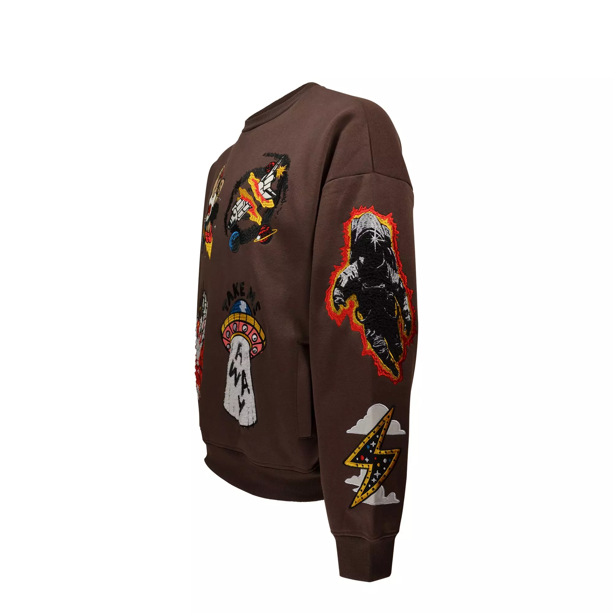 Reason Men's Cash Flow Fleece Crew - Brown - BROWN