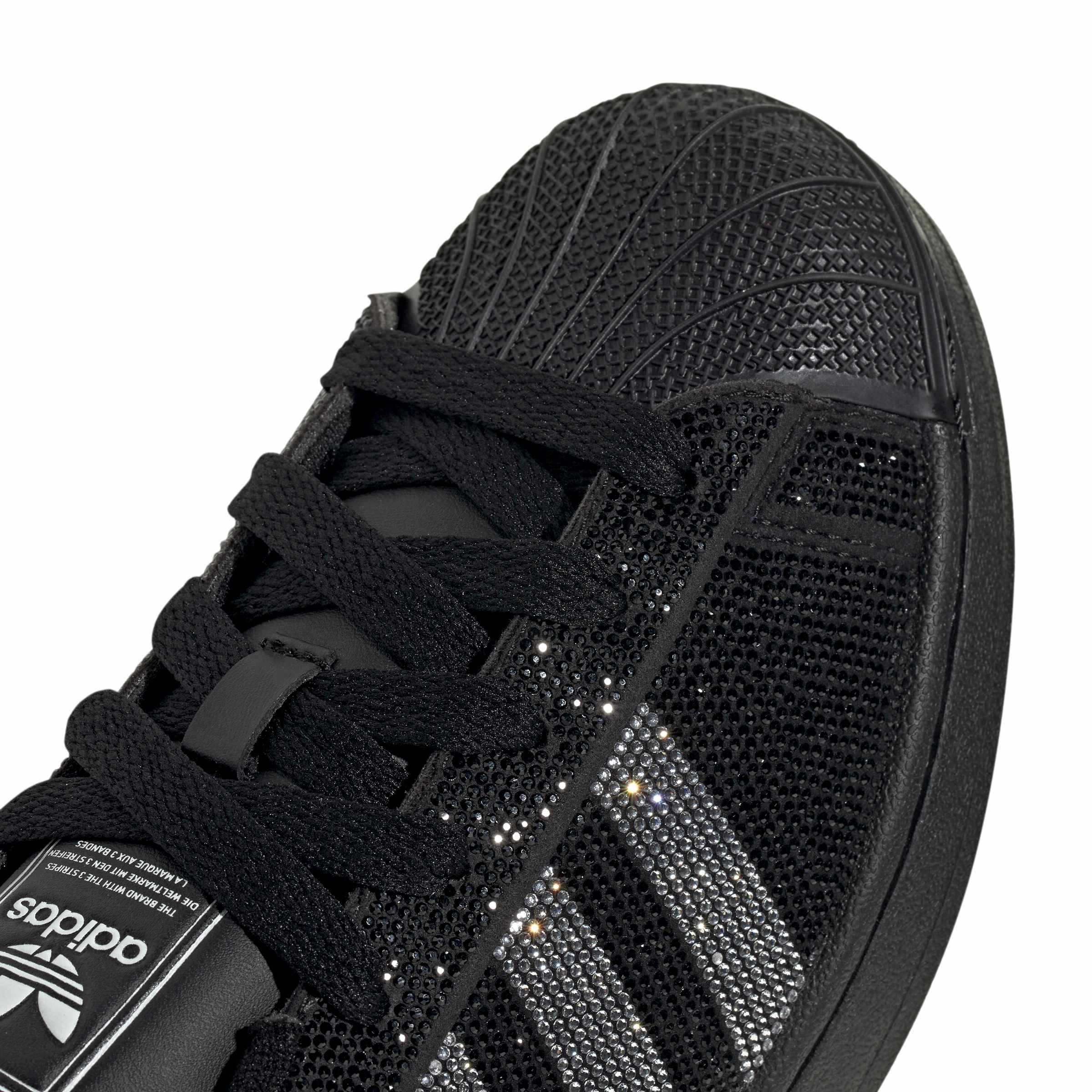 adidas Originals Superstar II "Rhinestone" Women's Shoe - BLACK/WHITE Thumbnail View 8