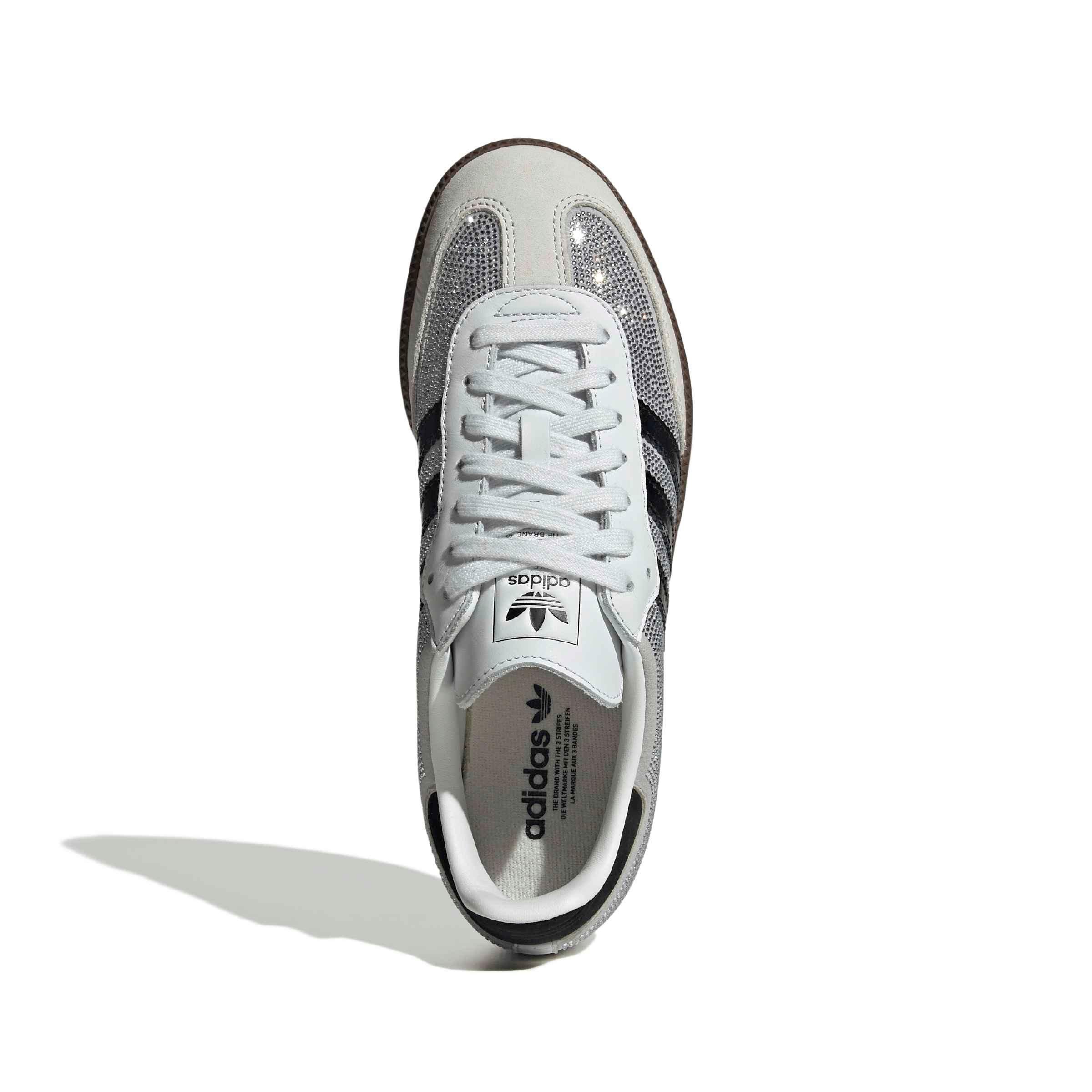 adidas Originals Samba OG "Crystal White Rhinestone" Women's Shoe - WHITE/SILVER Thumbnail View 3