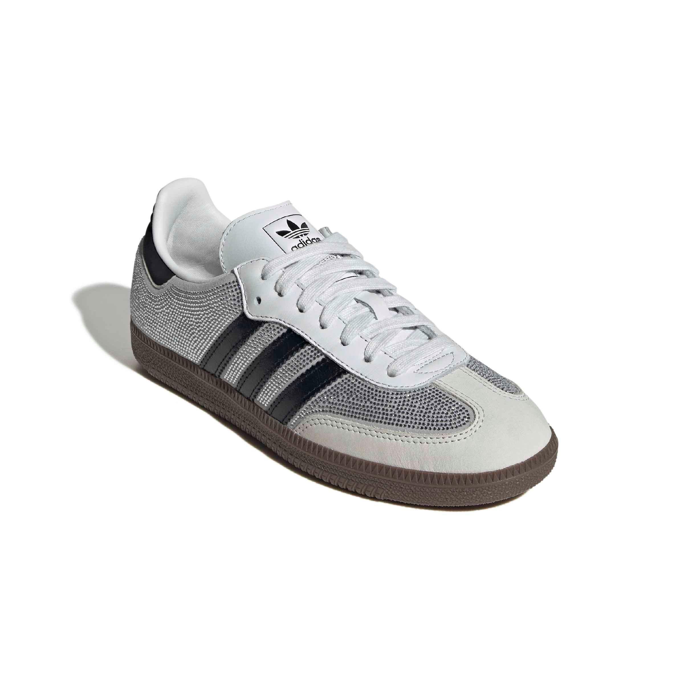 adidas Originals Samba OG "Crystal White Rhinestone" Women's Shoe - WHITE/SILVER Thumbnail View 5