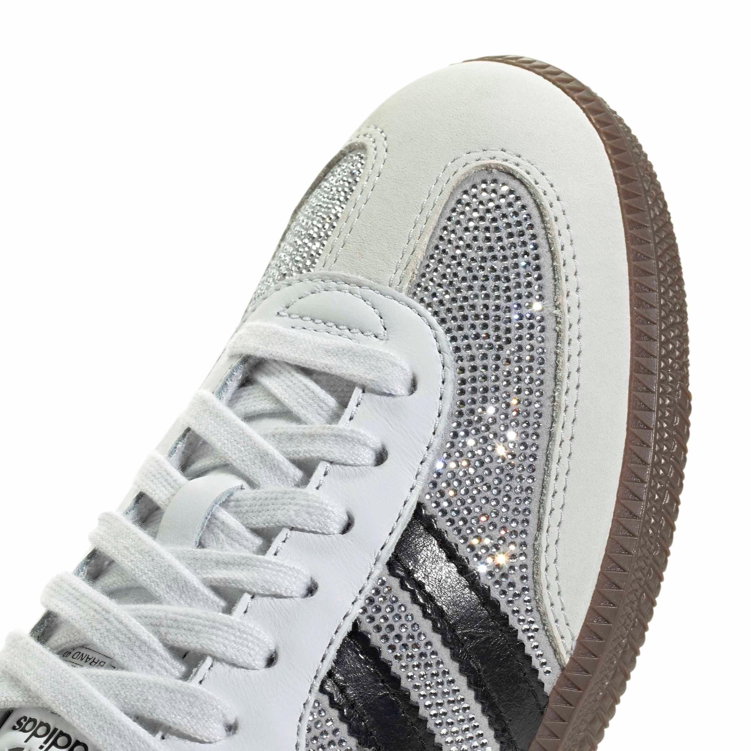adidas Originals Samba OG "Crystal White Rhinestone" Women's Shoe - WHITE/SILVER Thumbnail View 7