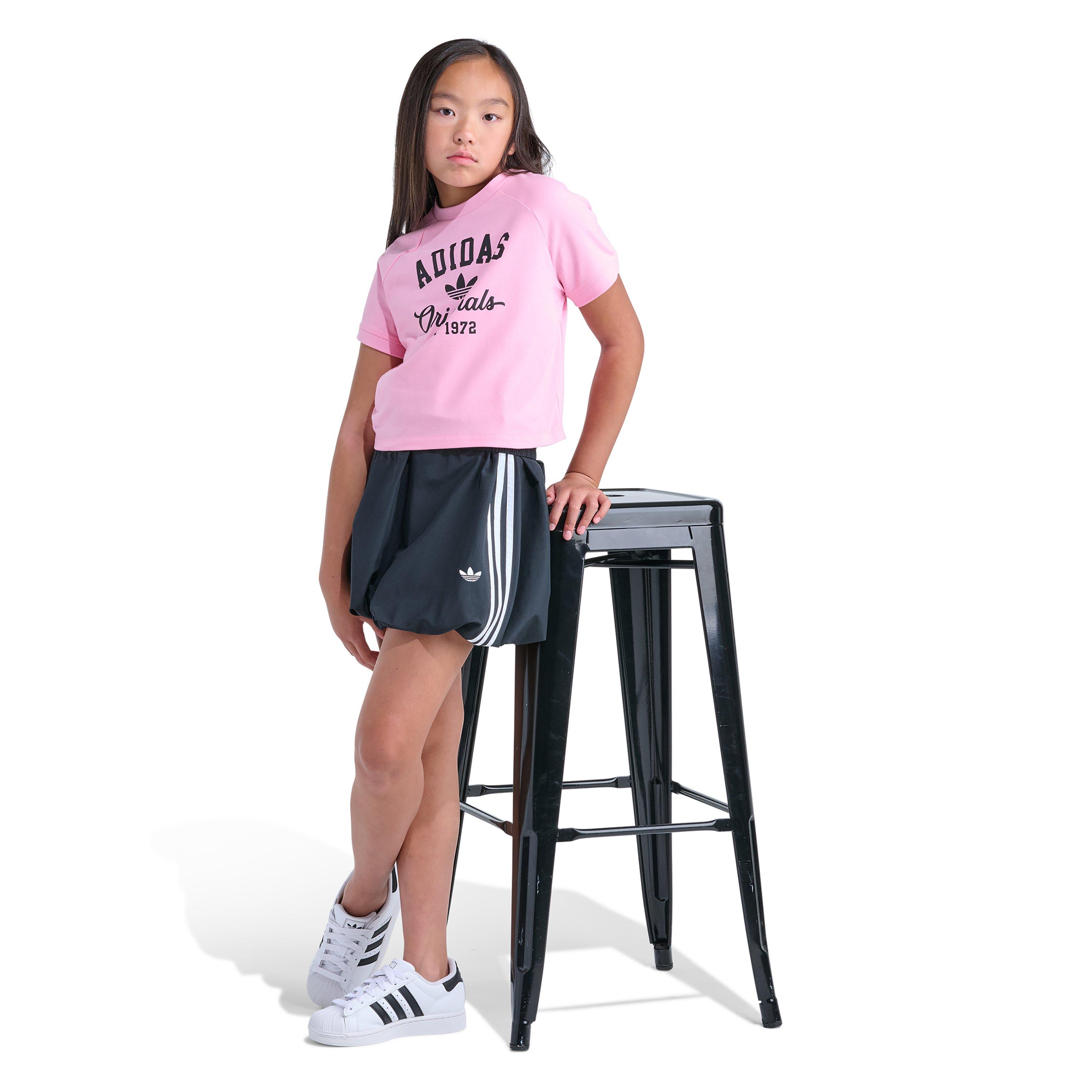 adidas Big Girls' Elastic Waistband Bubble Skort - Black - BLACK Thumbnail View 4