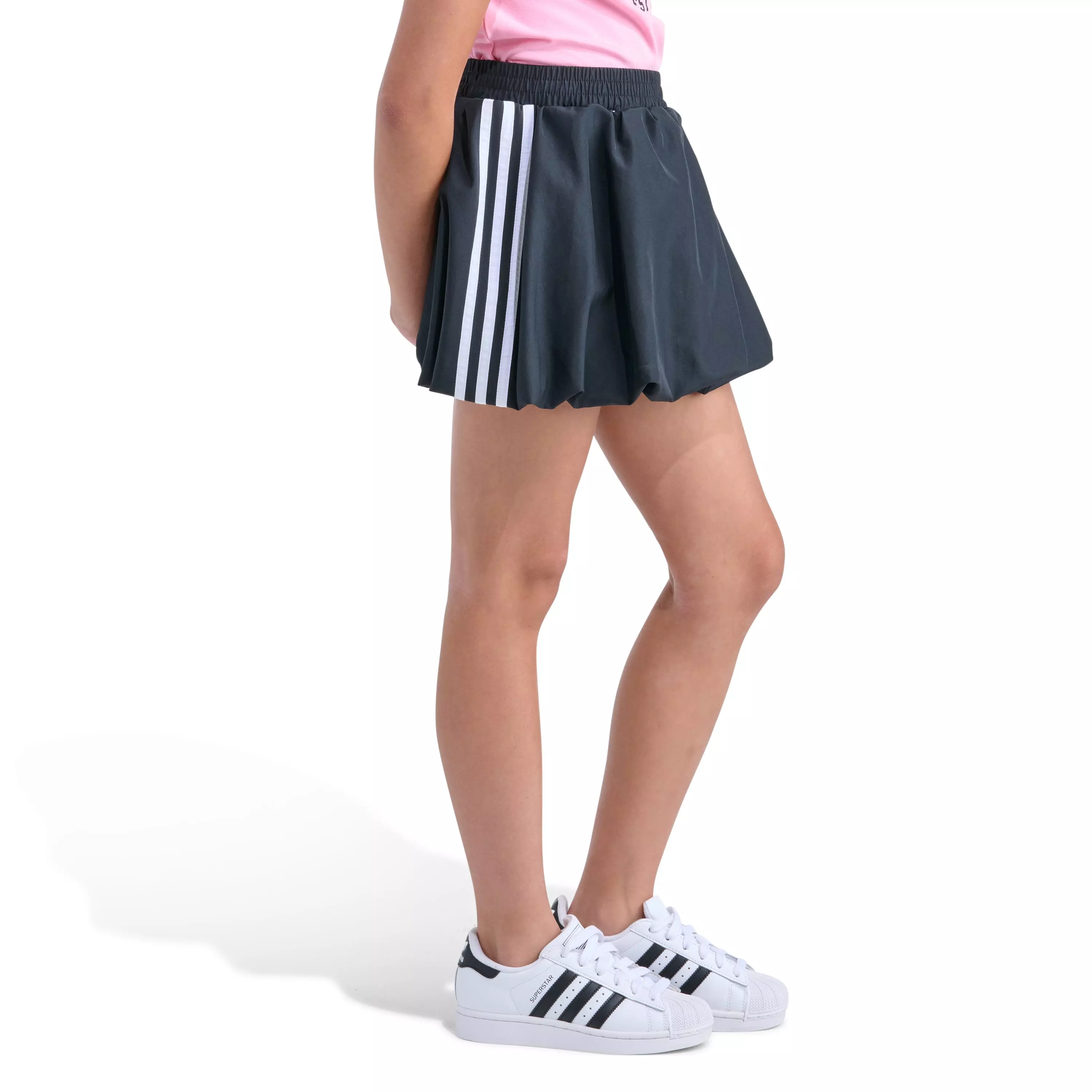 adidas Big Girls' Elastic Waistband Bubble Skort - Black - BLACK