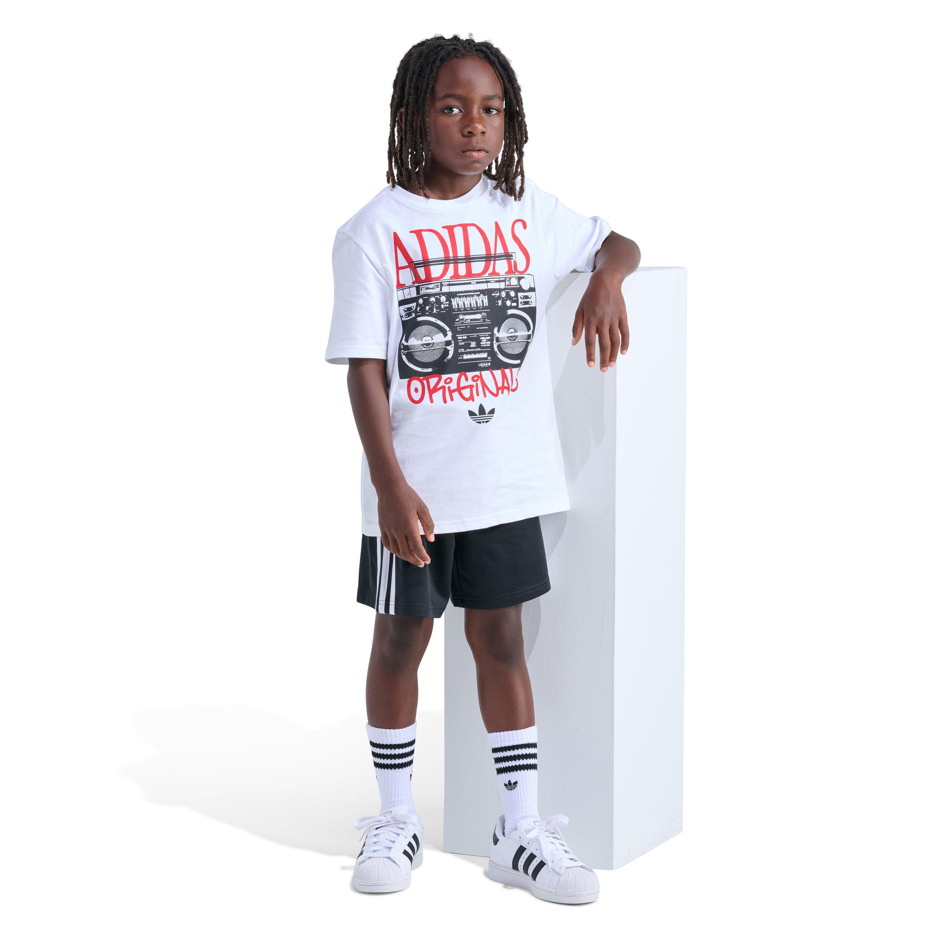 adidas Big Kids' Boom Box Tee - WHITE/RED Thumbnail View 5